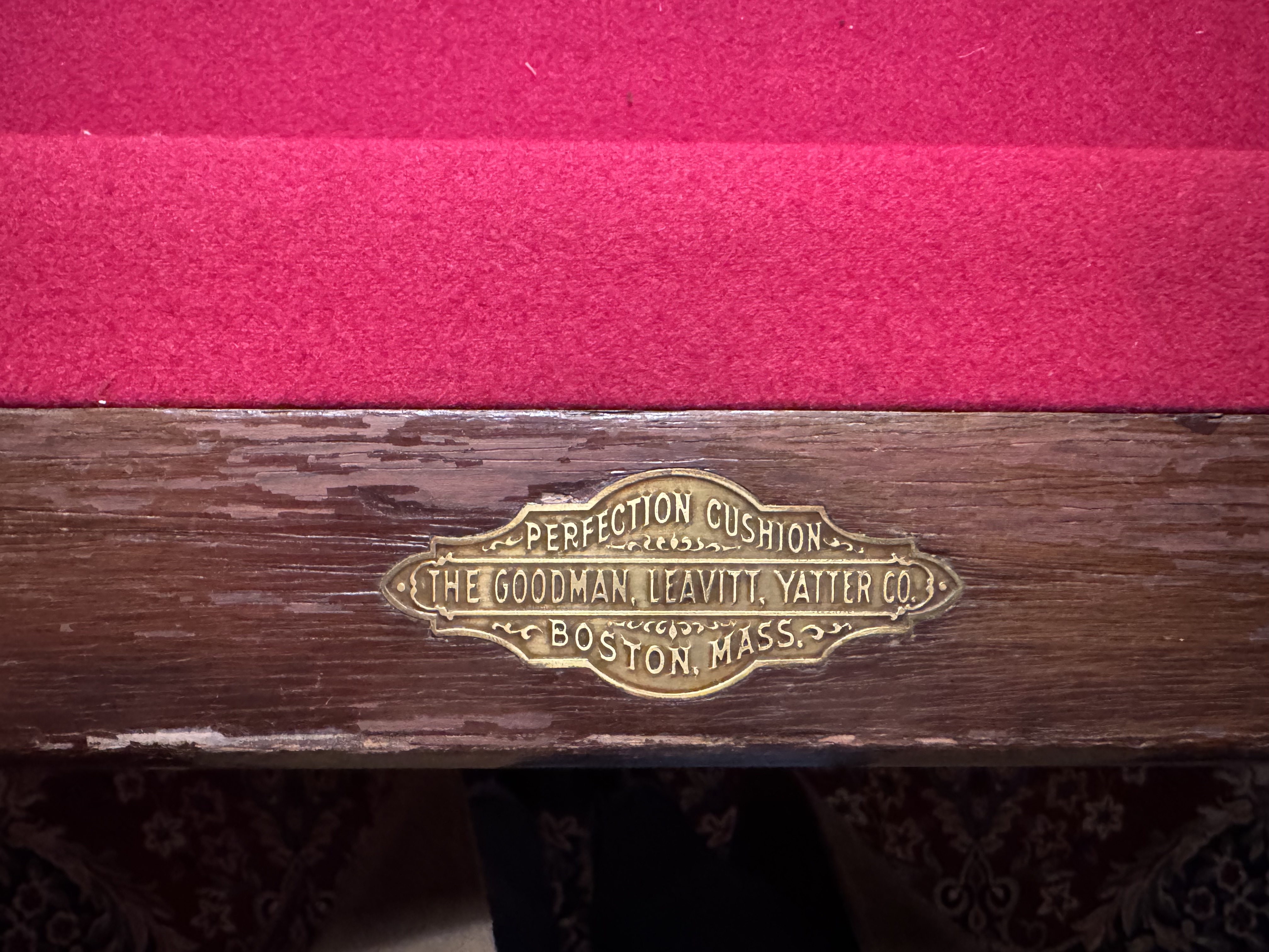 Antique Goodman, Leavitt, Yatter Co. Carved Oak Pool Table