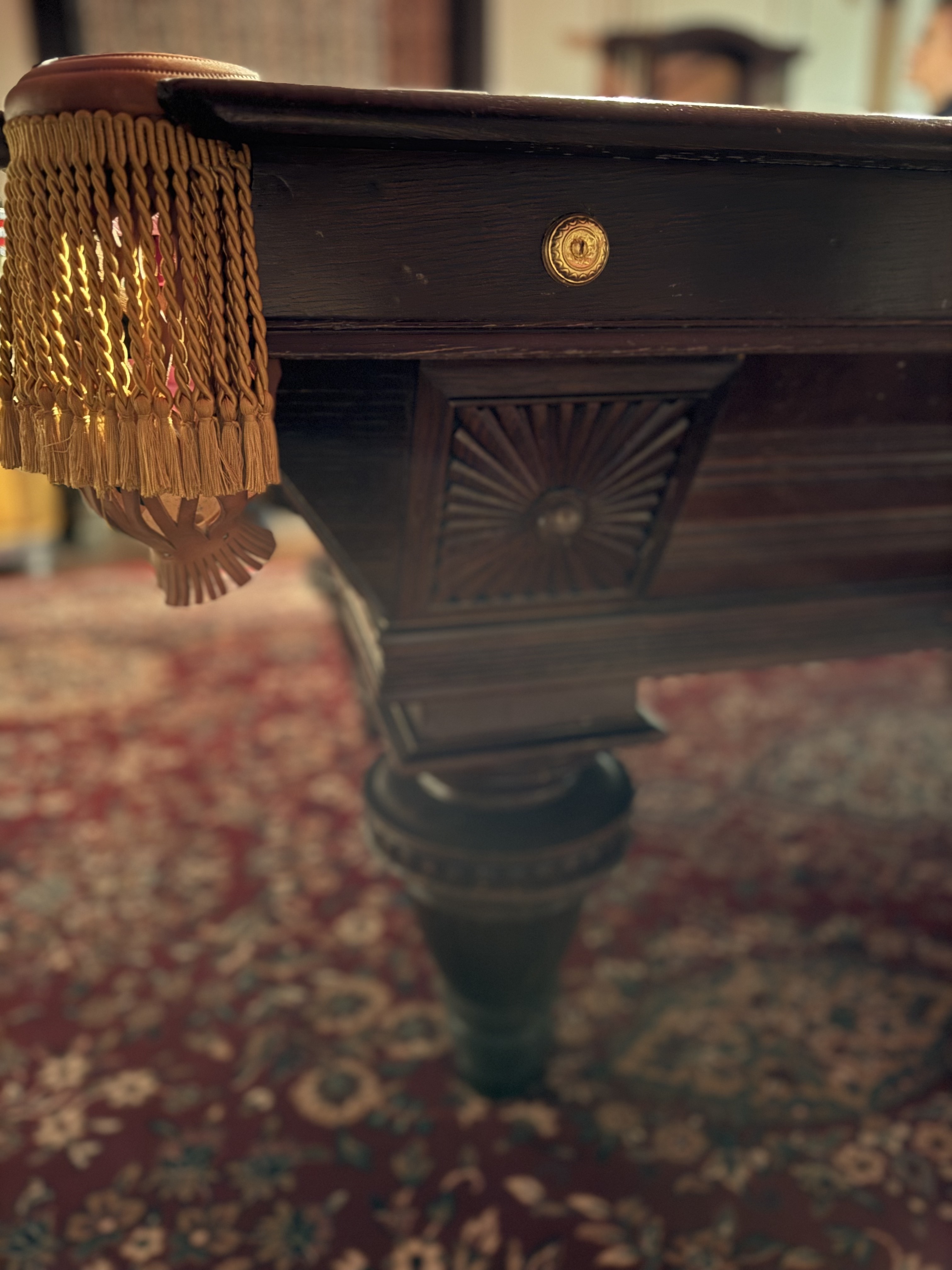 Antique Goodman, Leavitt, Yatter Co. Carved Oak Pool Table