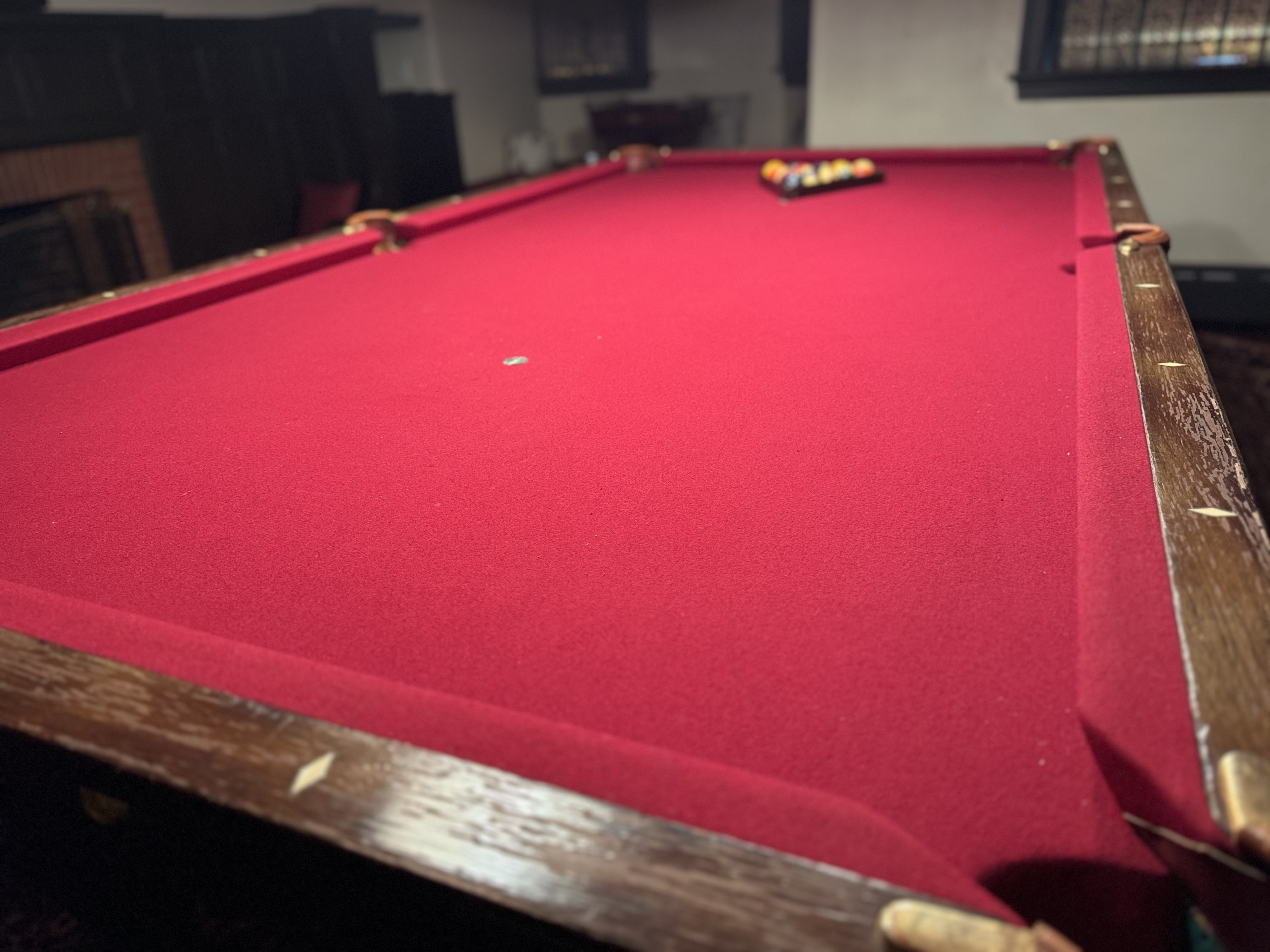 Antique Goodman, Leavitt, Yatter Co. Carved Oak Pool Table