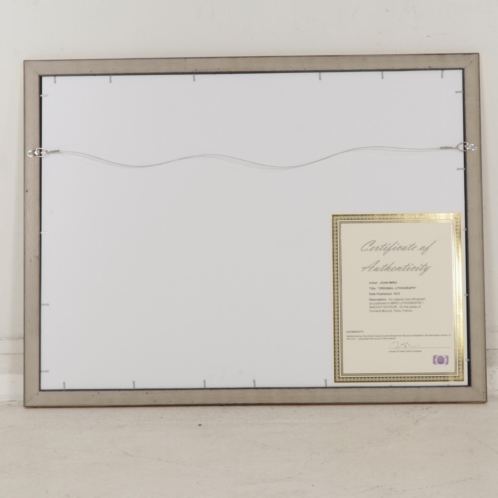 Joan Miró Color Lithograph from "Mirò Lithographe I, Maeght Editeur", 1972