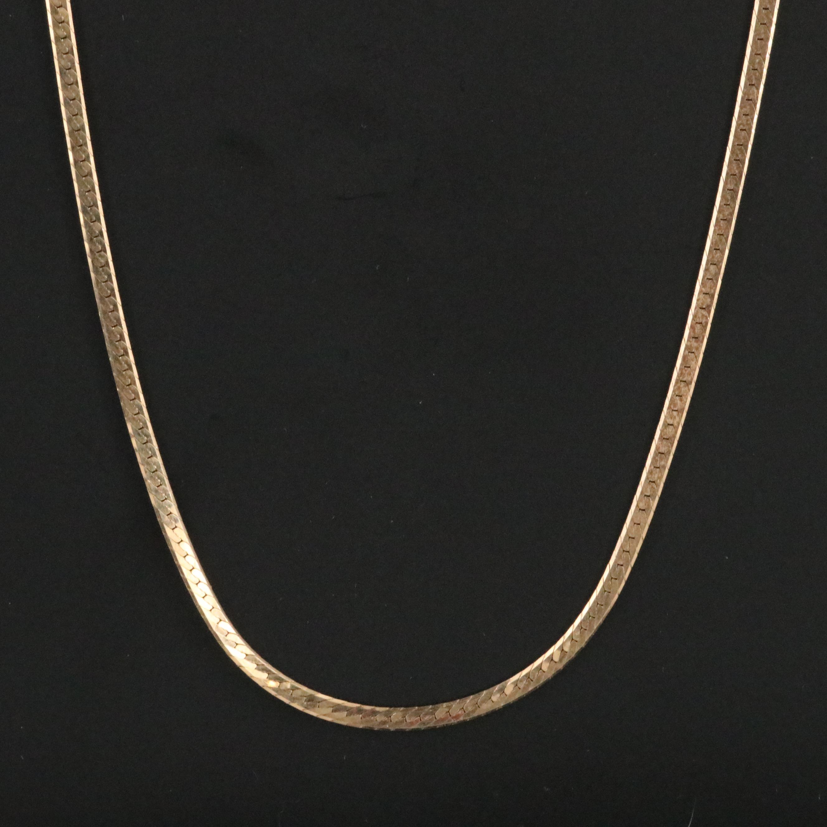 14K Herringbone Necklace