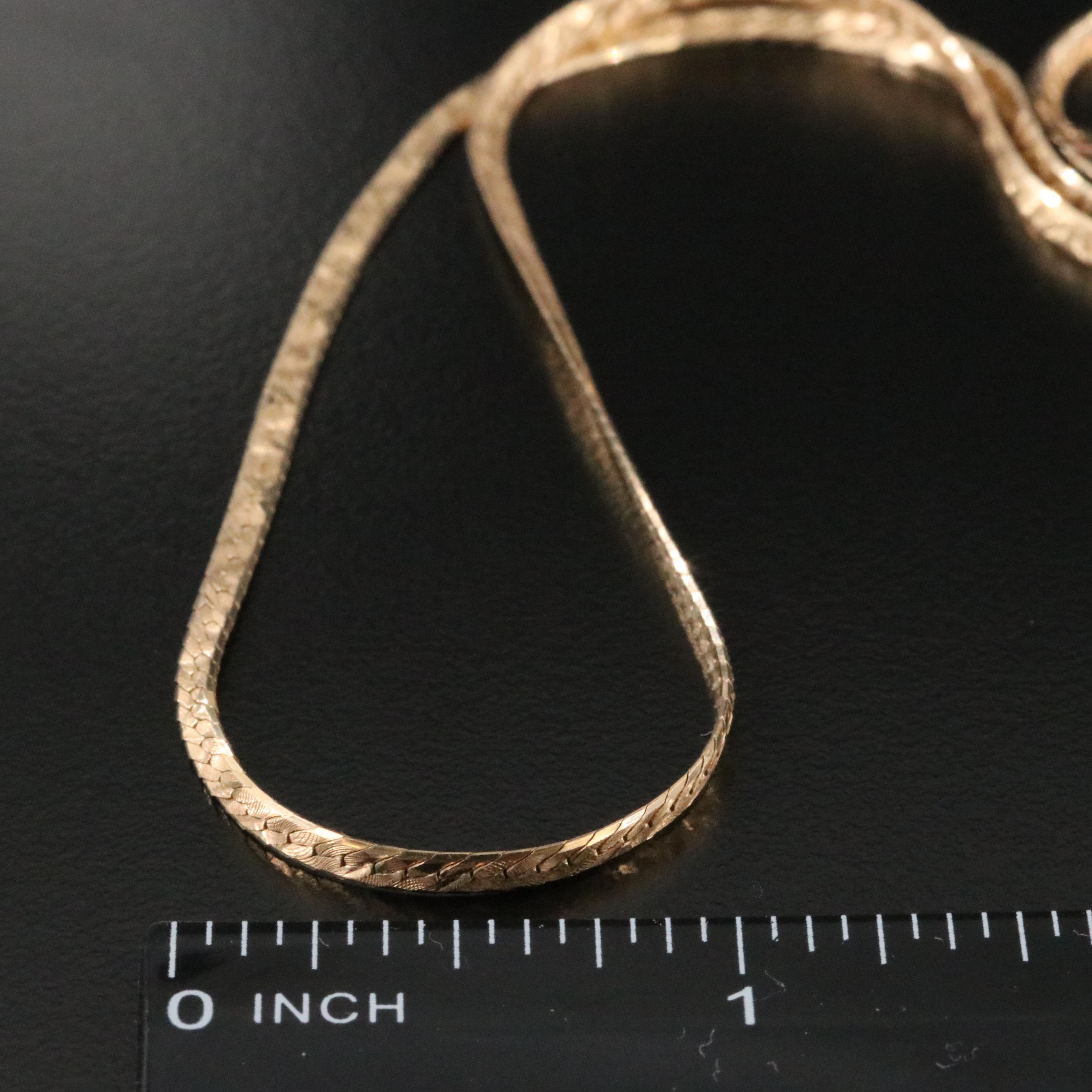 14K Herringbone Necklace