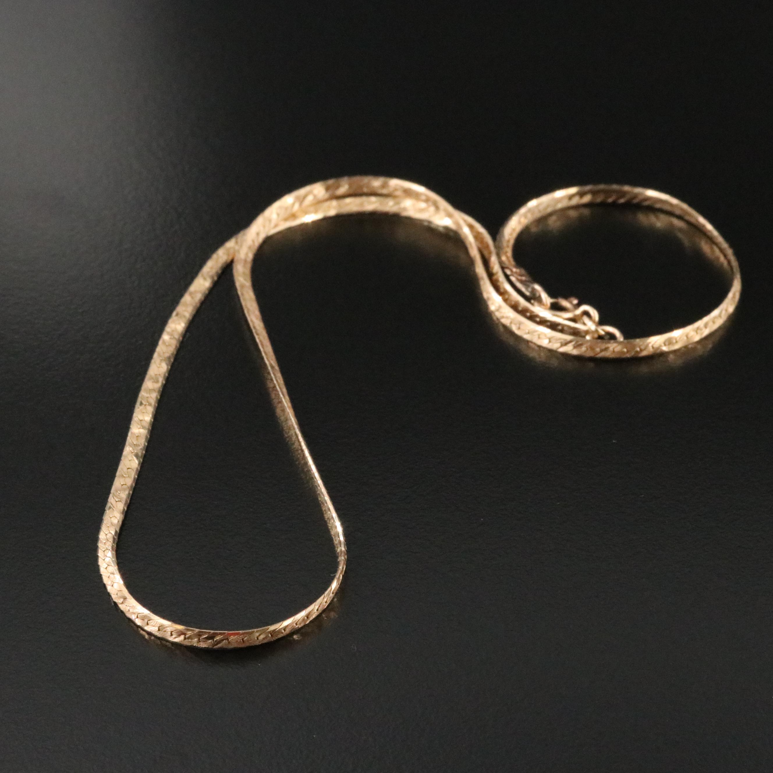 14K Herringbone Necklace