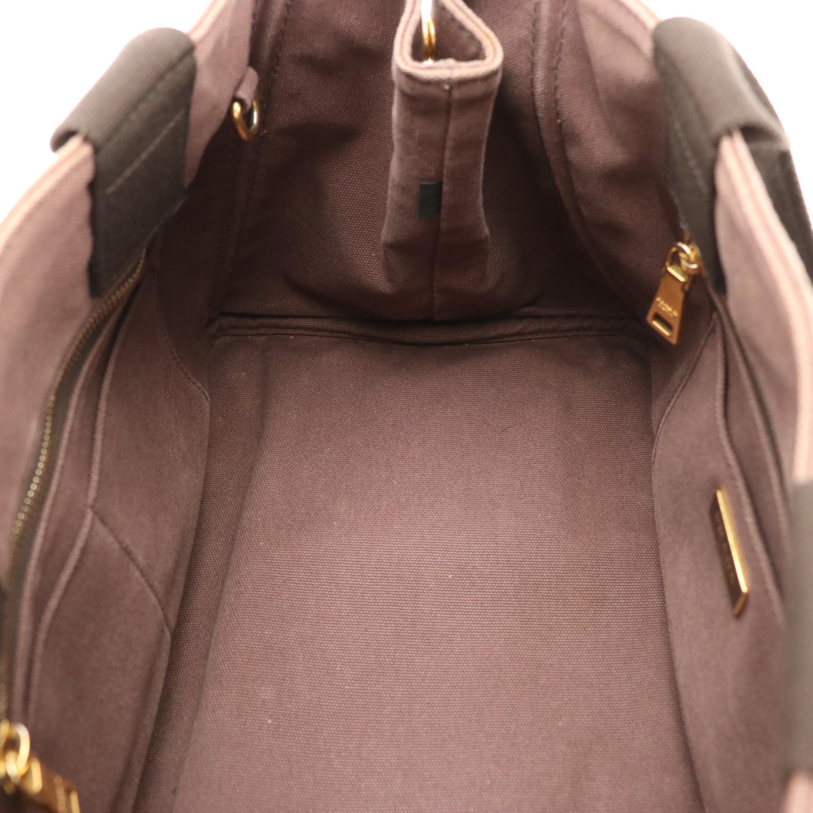 Prada Canapa Logo Two-Way Tote in Coffee Brown Canvas