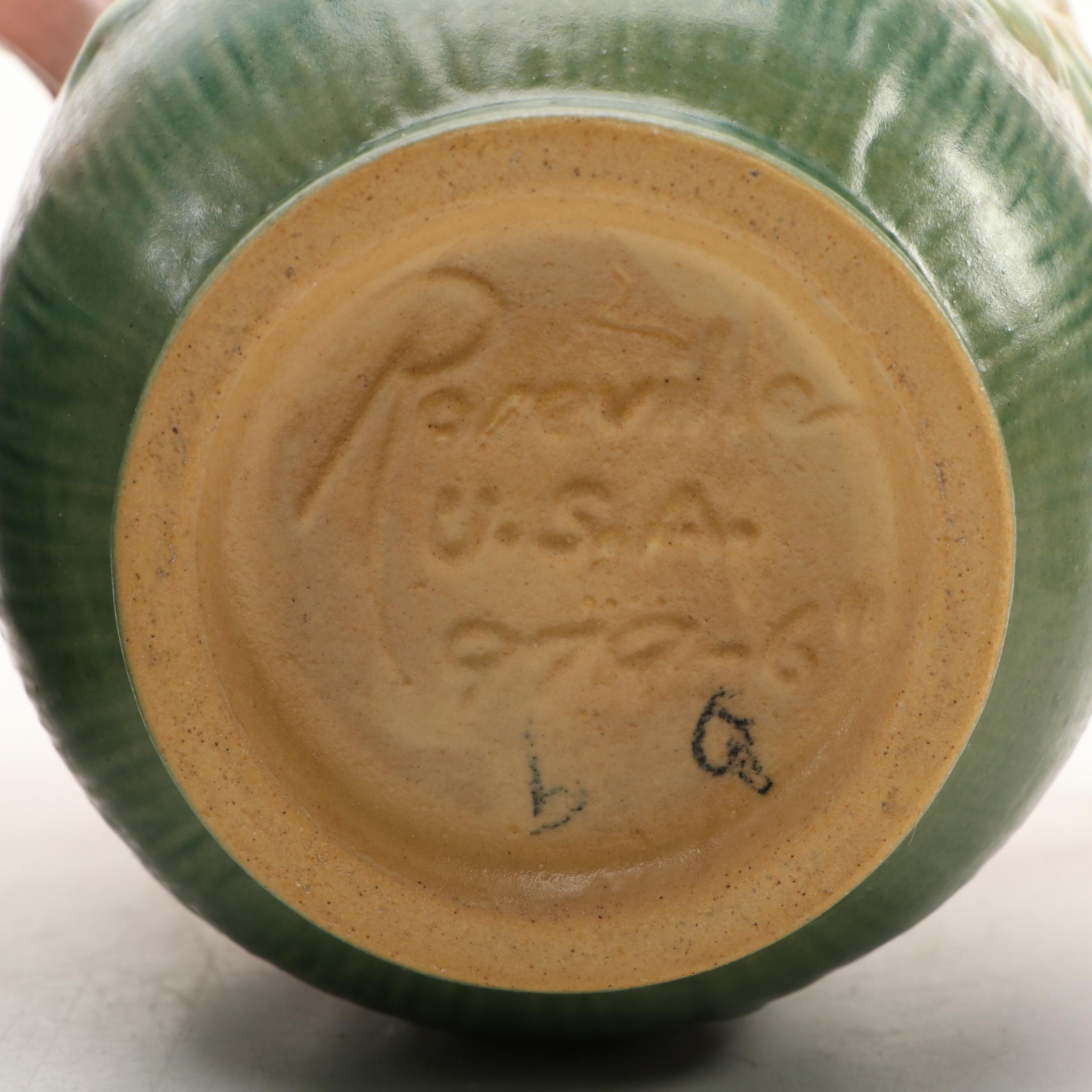 Roseville Pottery White Rose and Thornapple Vases