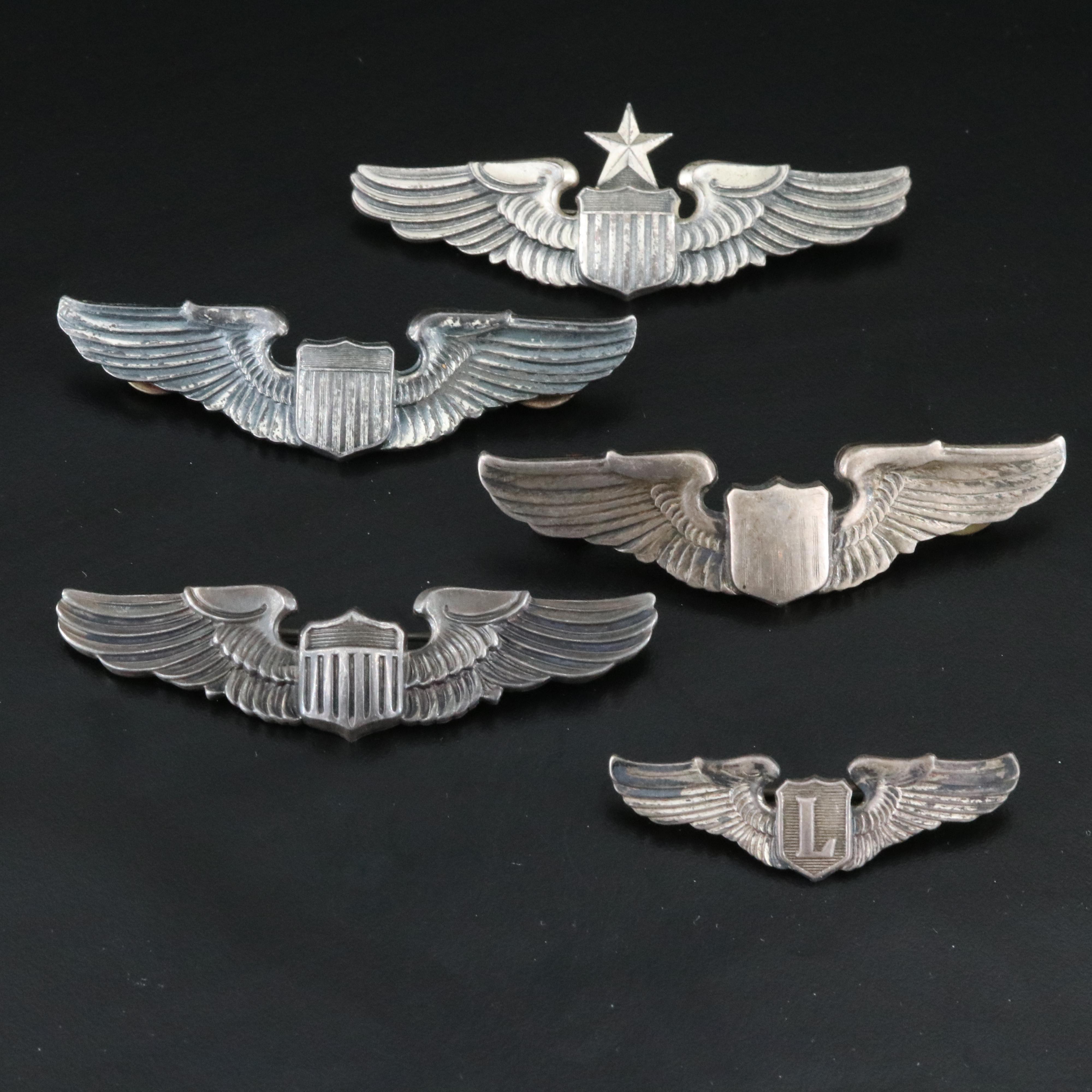 Vintage Sterling Military Pilot Medals