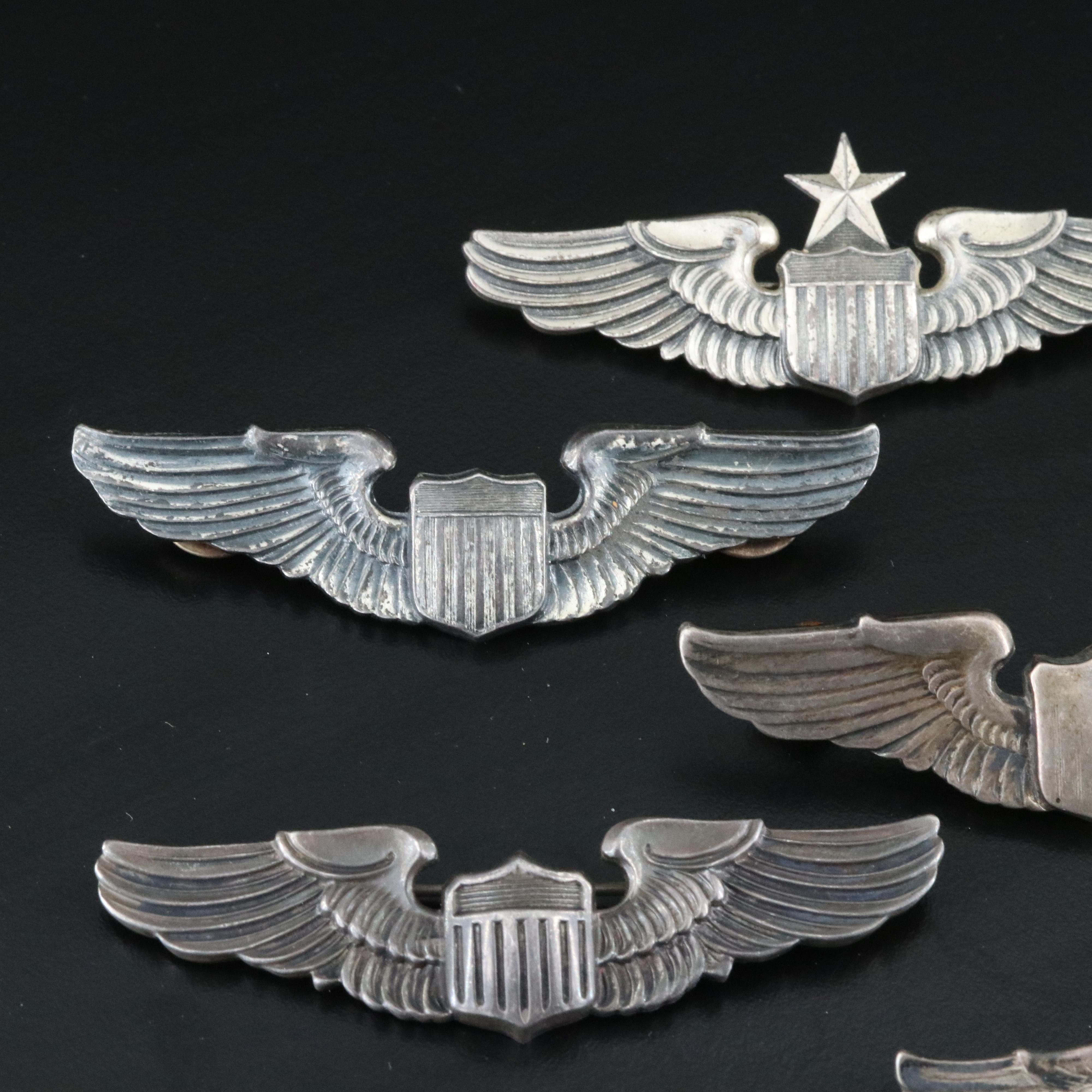 Vintage Sterling Military Pilot Medals