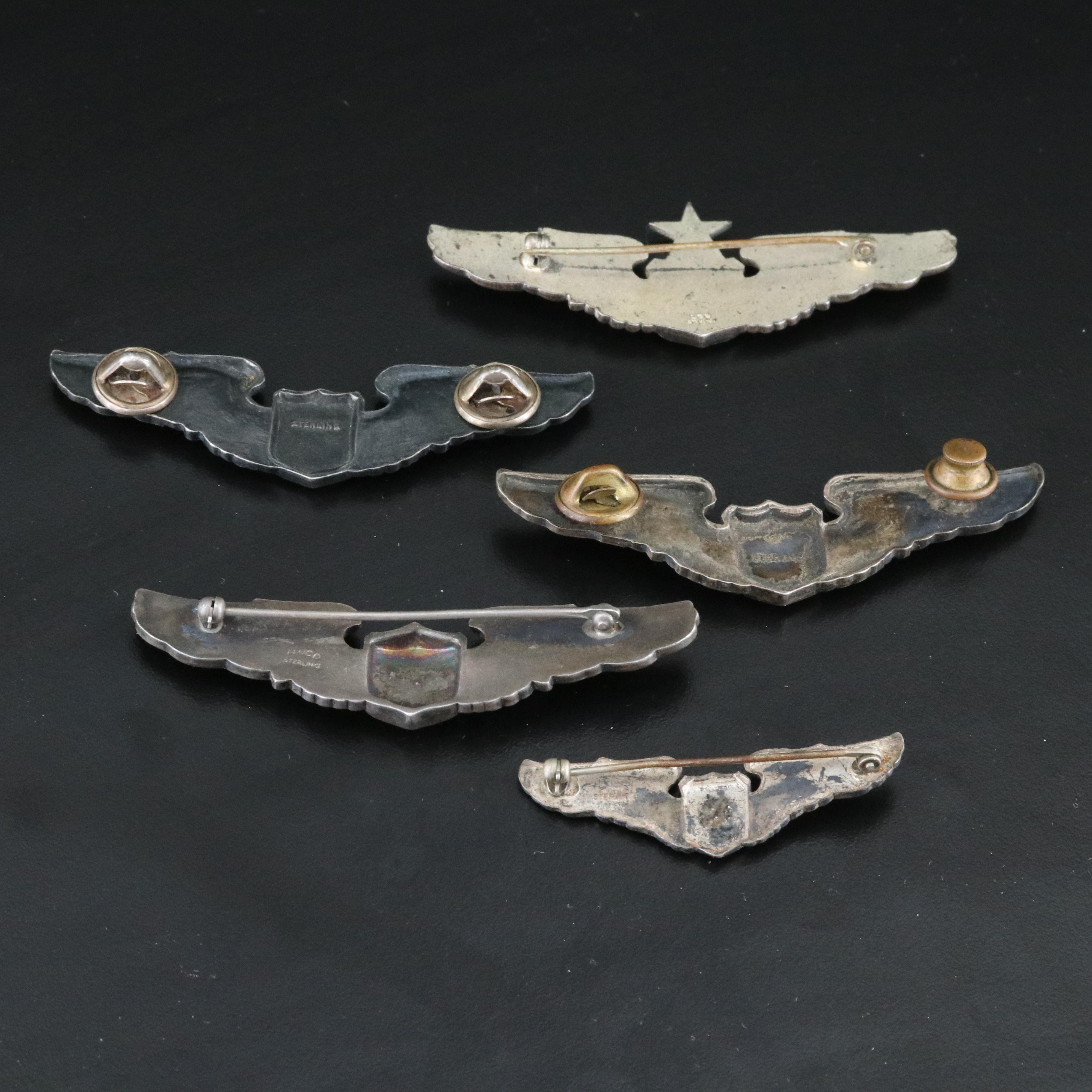 Vintage Sterling Military Pilot Medals