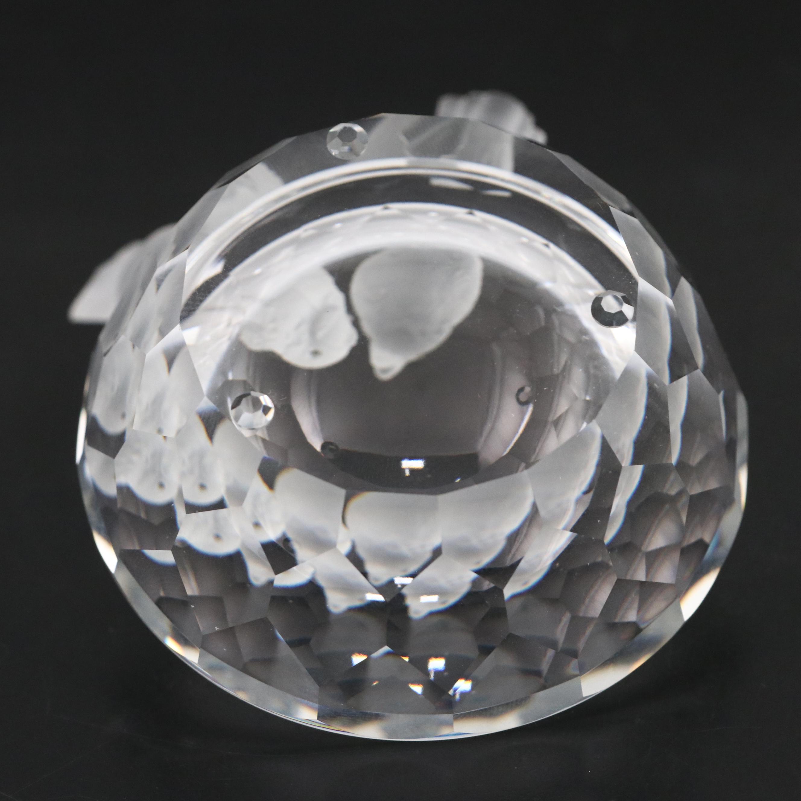 Swarovski "Bird Bath" Frosted and Clear Crystal Bowl
