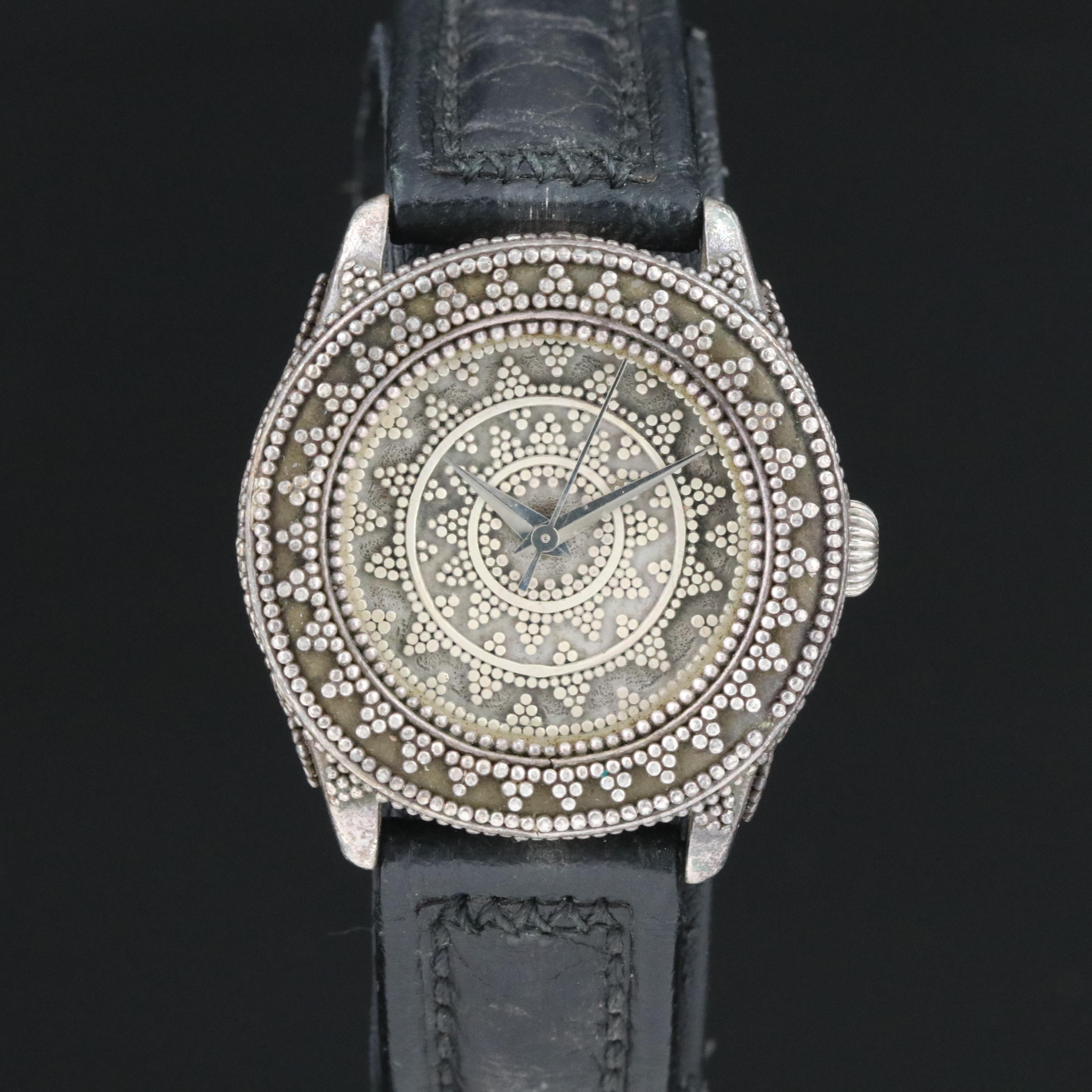 John Hardy for Alfex of Switzerland Sterling Silver Quartz Watch