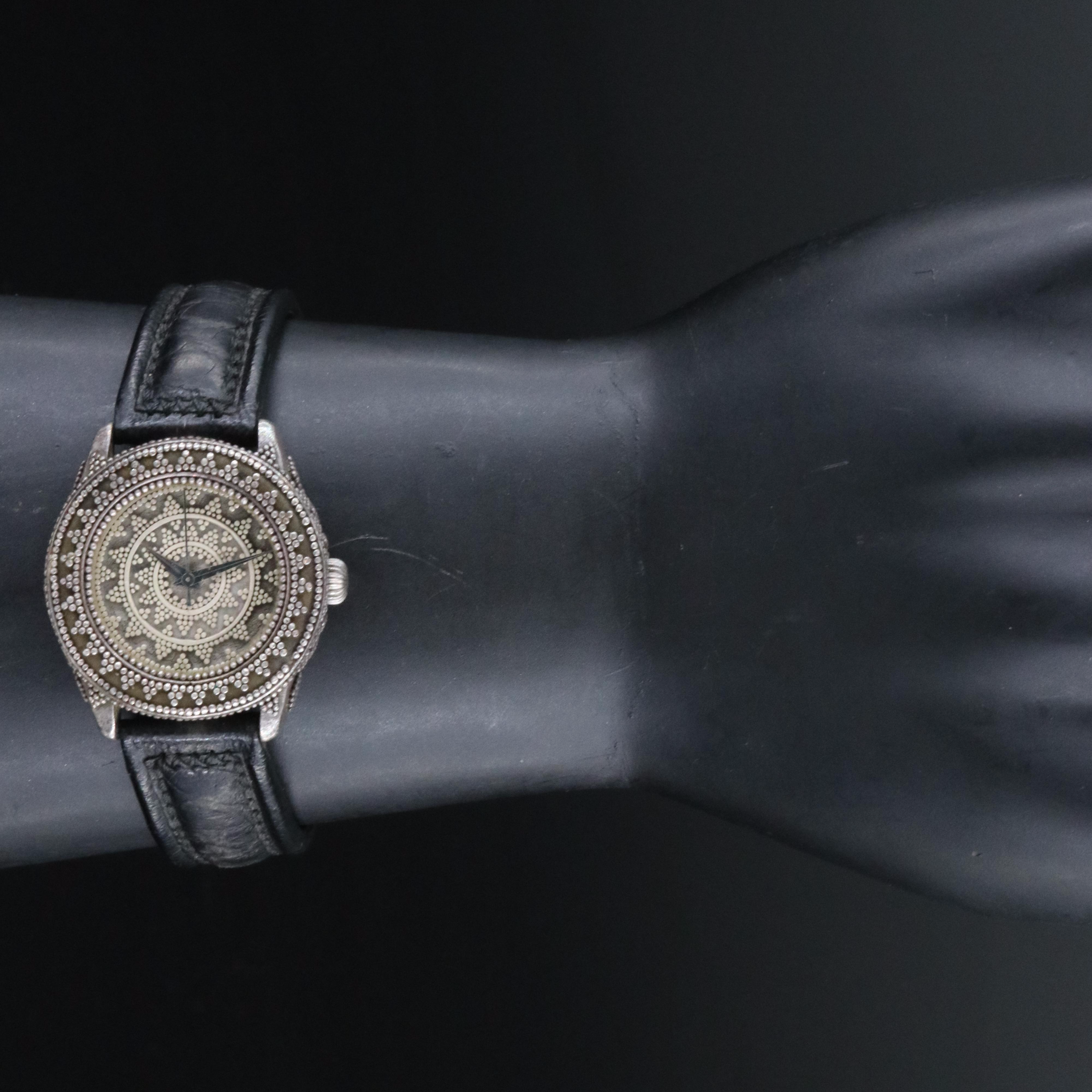 John Hardy for Alfex of Switzerland Sterling Silver Quartz Watch