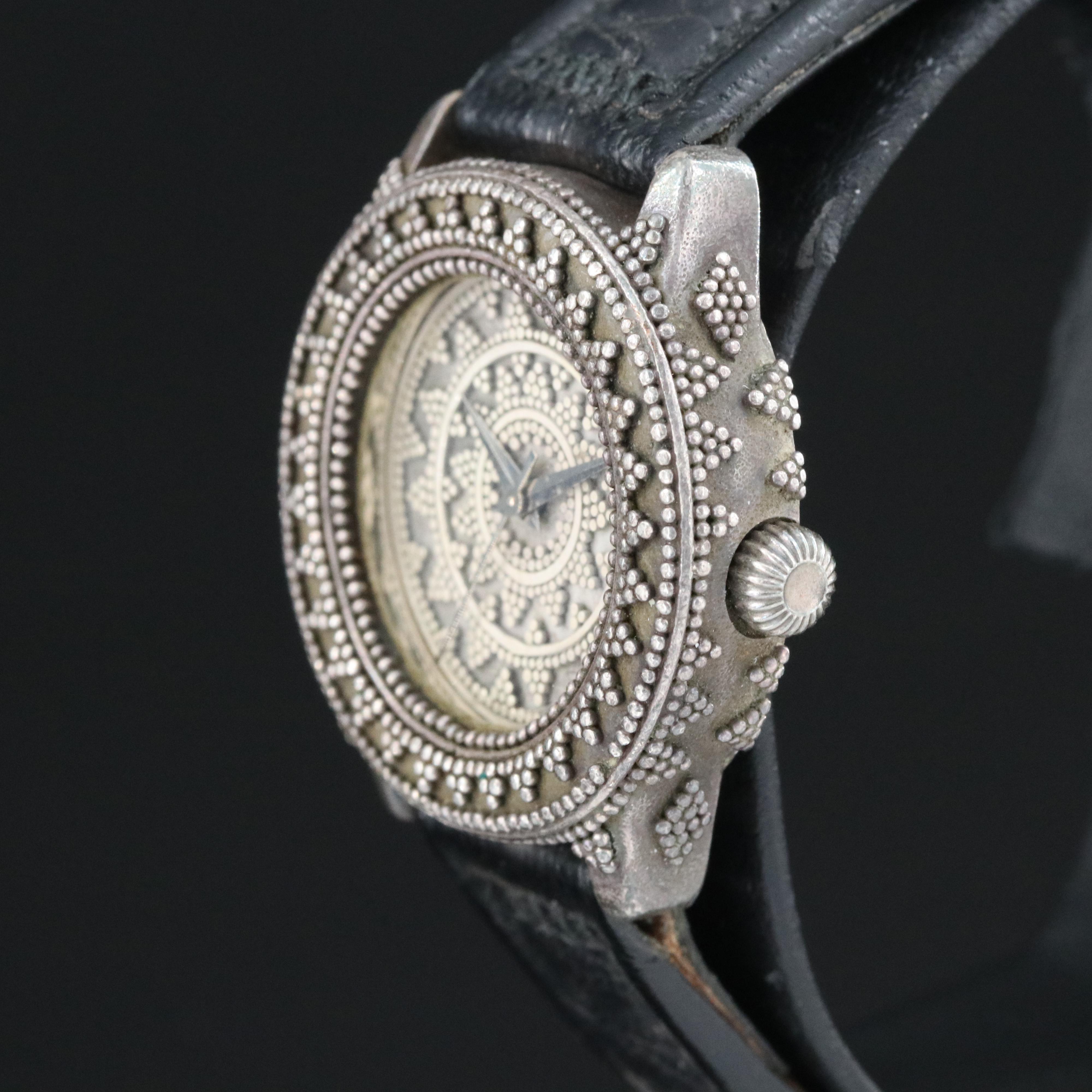 John Hardy for Alfex of Switzerland Sterling Silver Quartz Watch