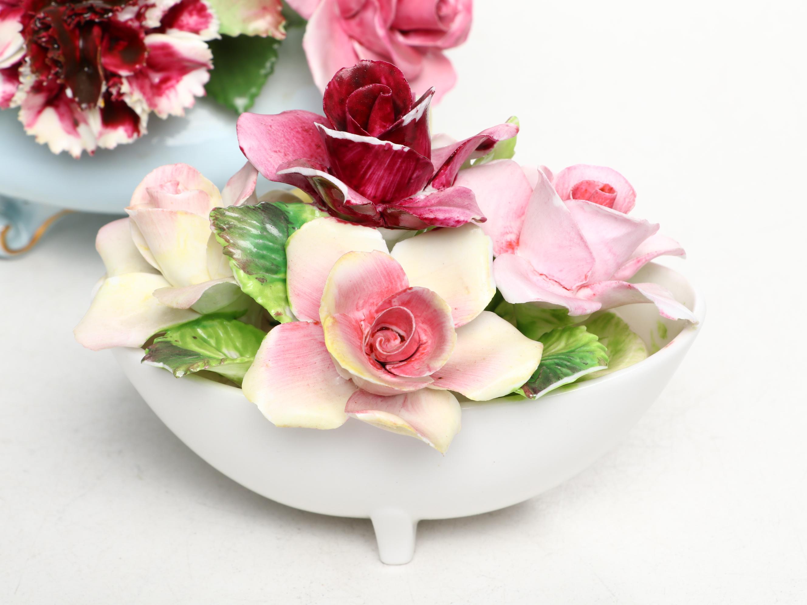 Crown Staffordshire and Royal Adderley Bone China Roses Figurines