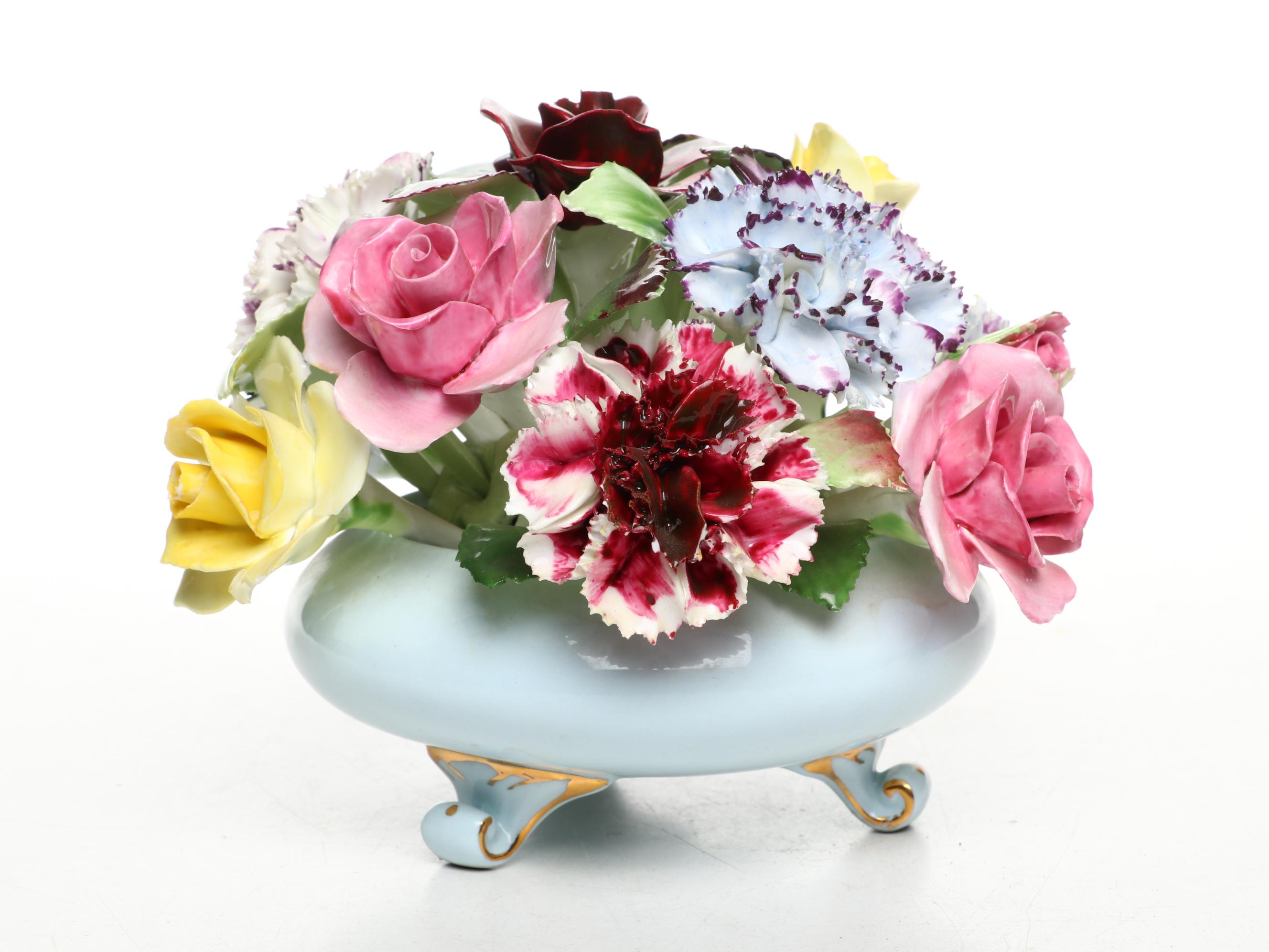 Crown Staffordshire and Royal Adderley Bone China Roses Figurines