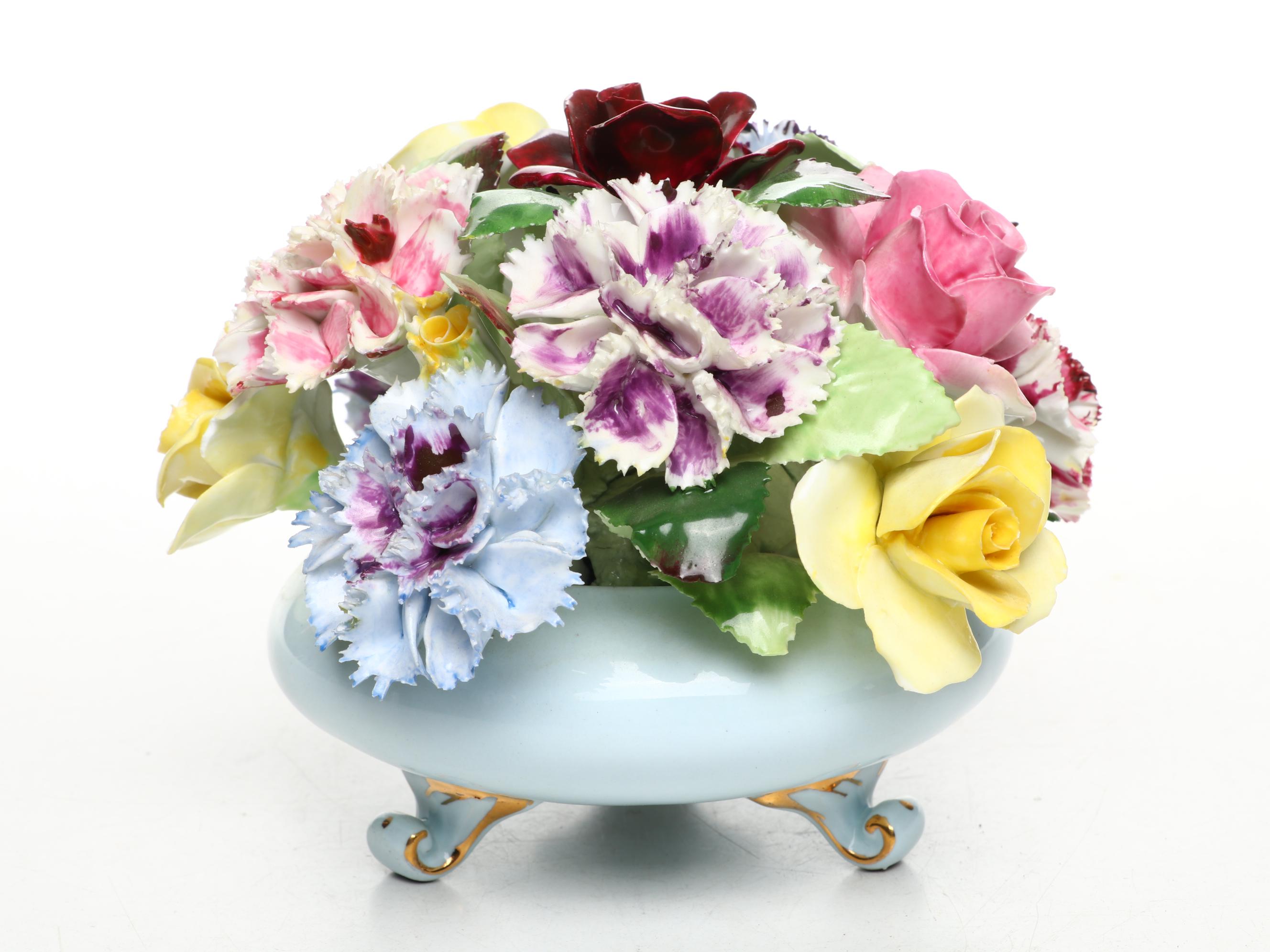 Crown Staffordshire and Royal Adderley Bone China Roses Figurines