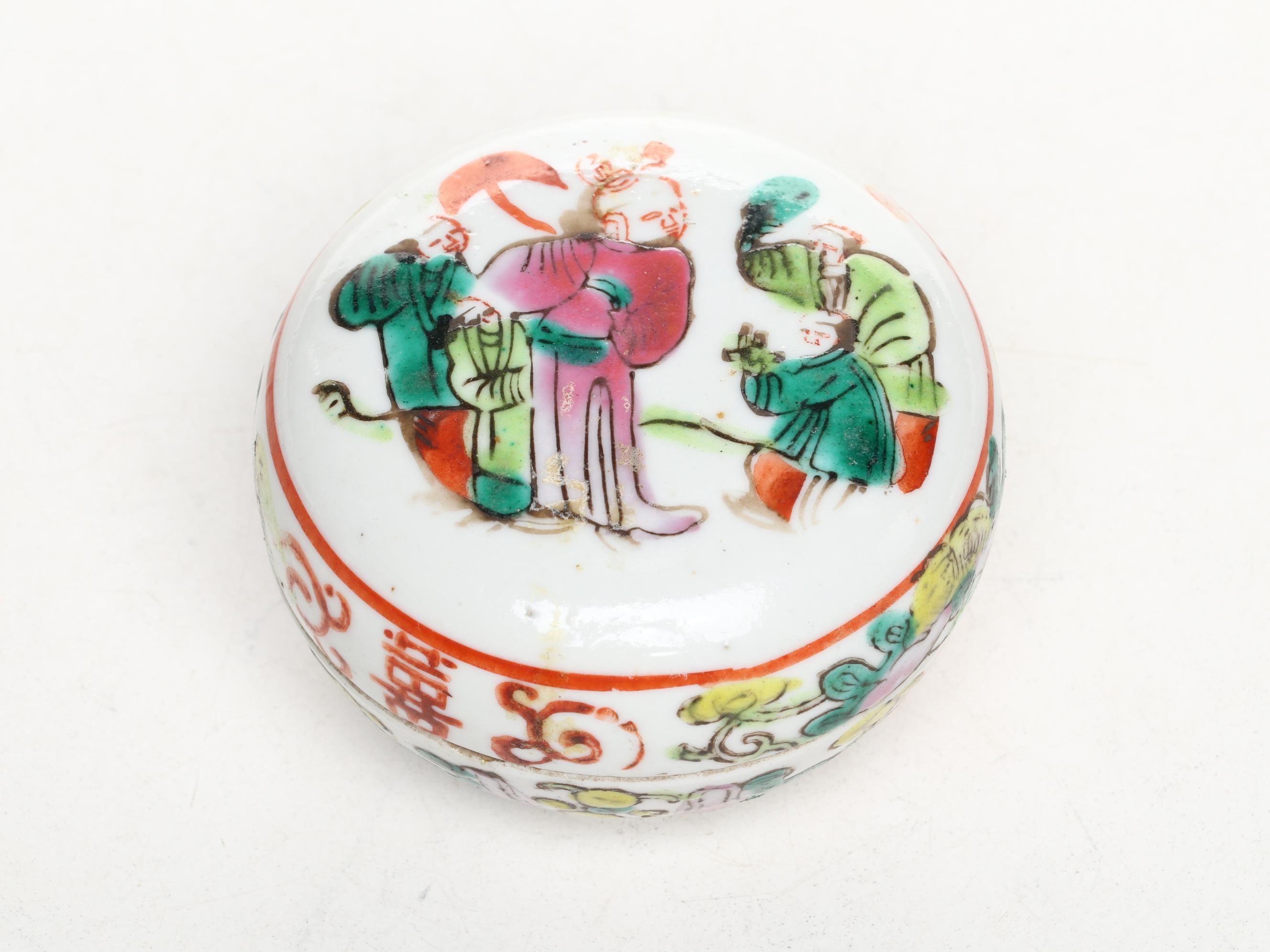 Chinese Porcelain Qing Dynasty Style Lidded Jar