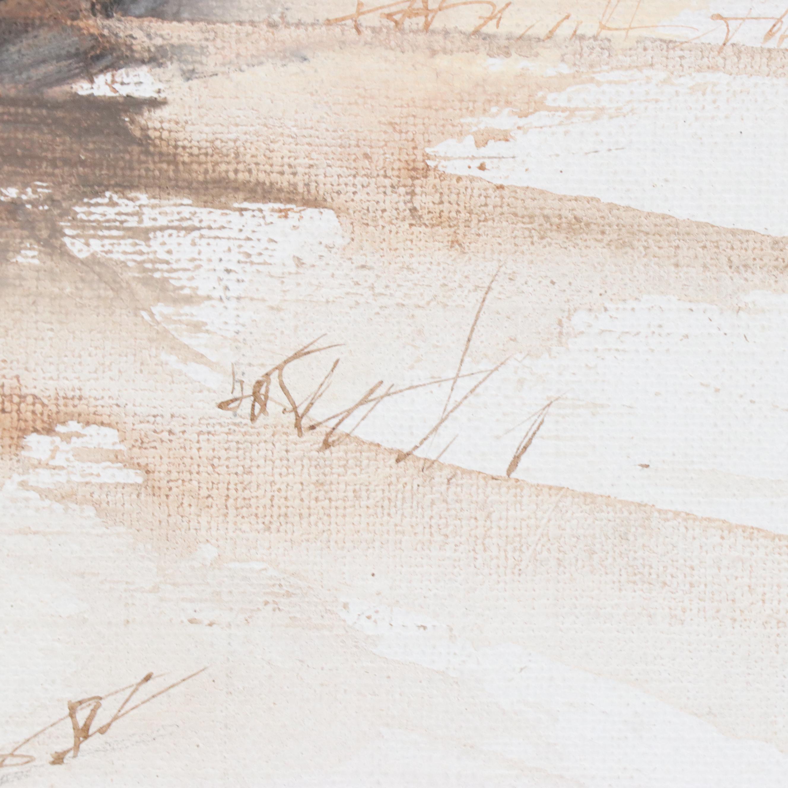 Bob Yealdhall Oil Wash Farm Landscape Painting, Circa 1960