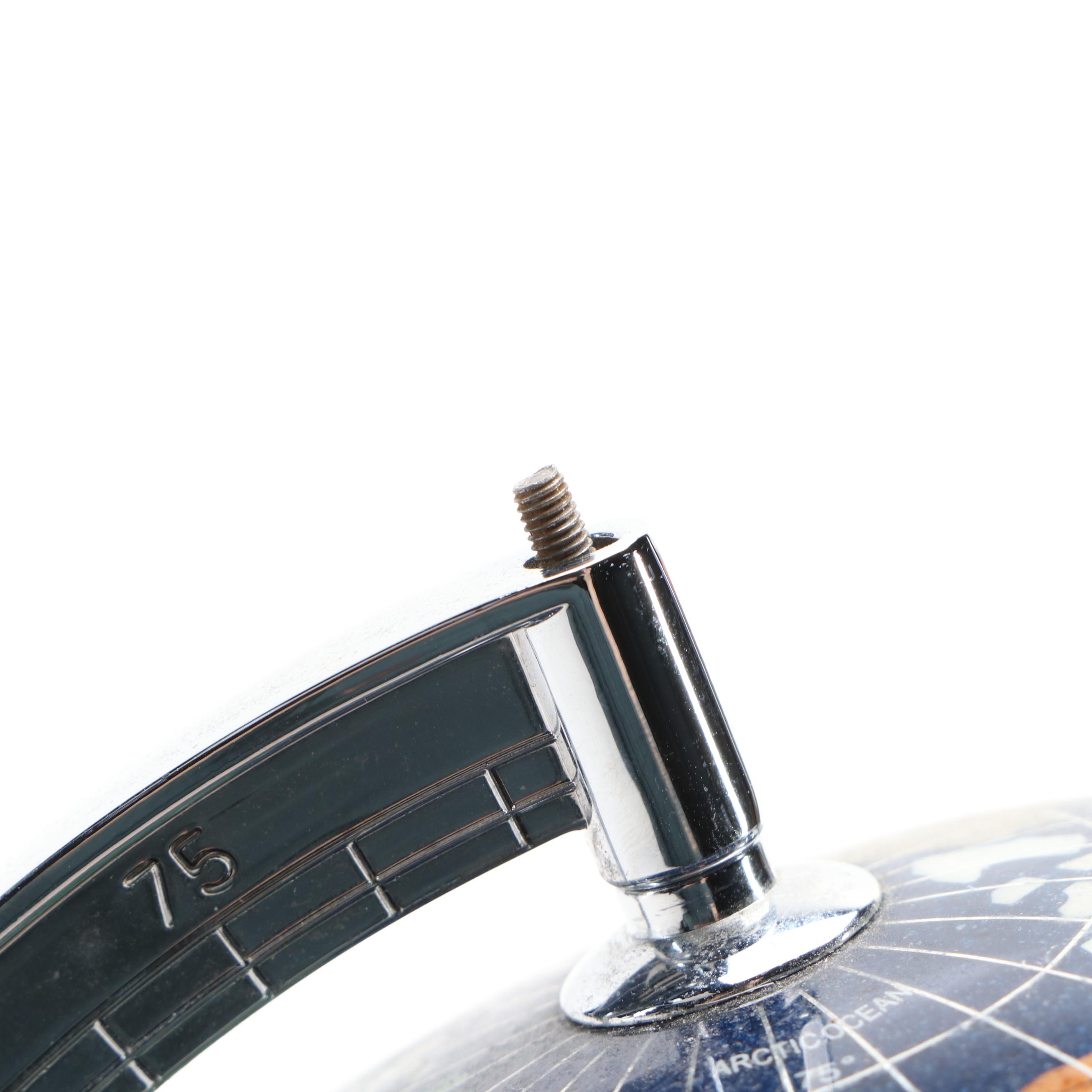 Jasper, Sandstone, Marble, Sard and Abalone Gemstone Desk Globe