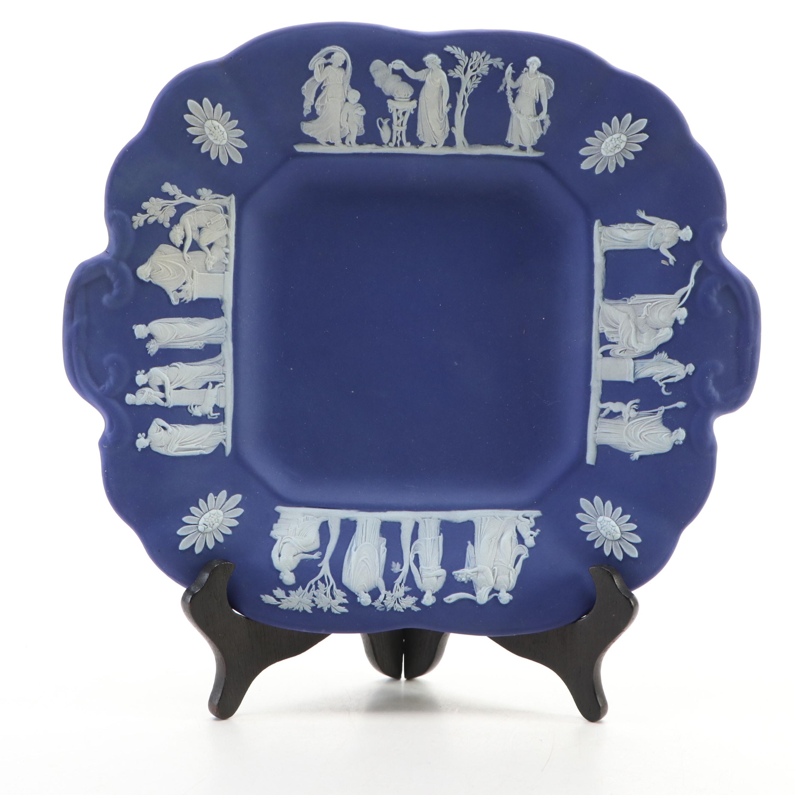 Wedgwood Jasperware Cake Plate and 1900 Paris Exposition Souvenir Plaque