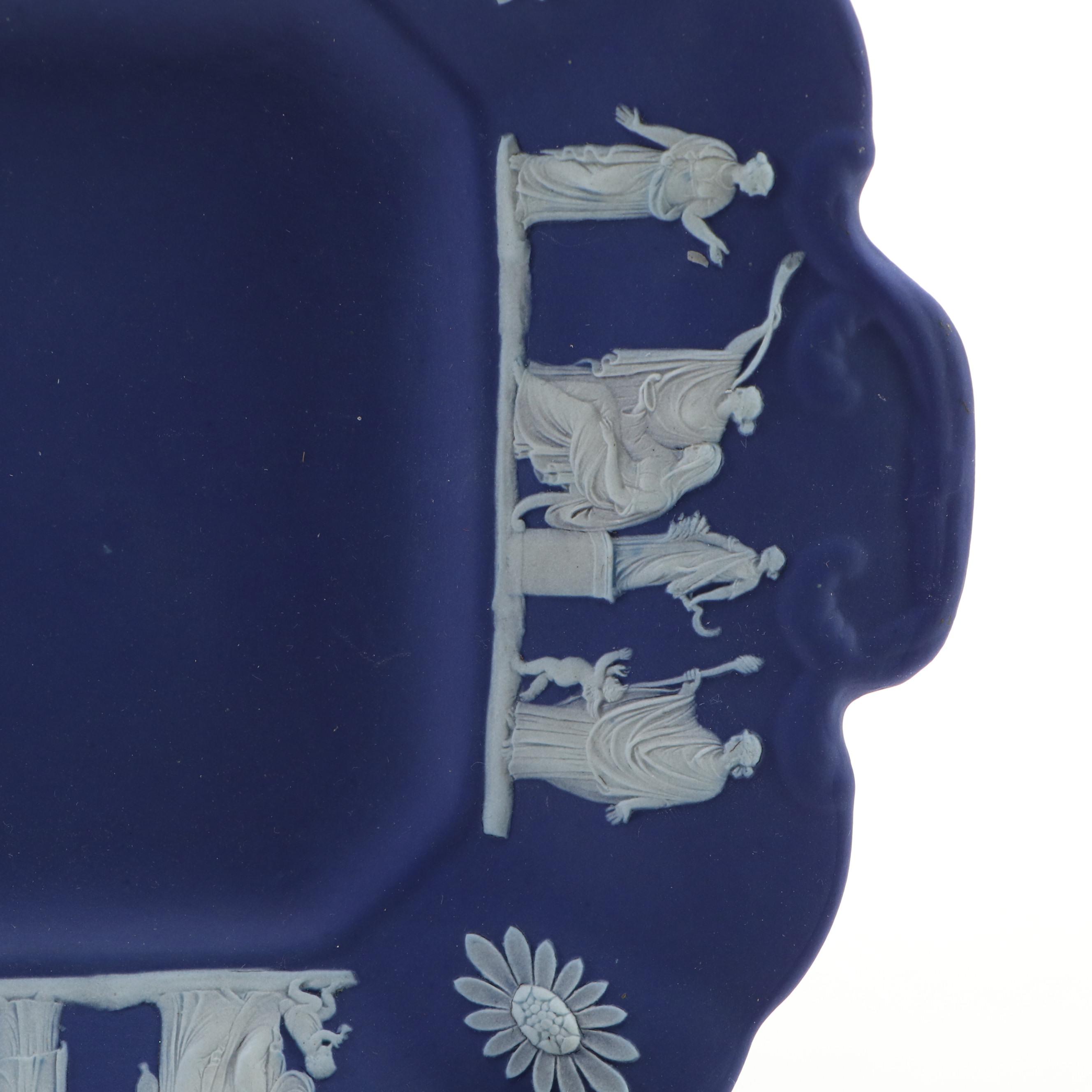 Wedgwood Jasperware Cake Plate and 1900 Paris Exposition Souvenir Plaque