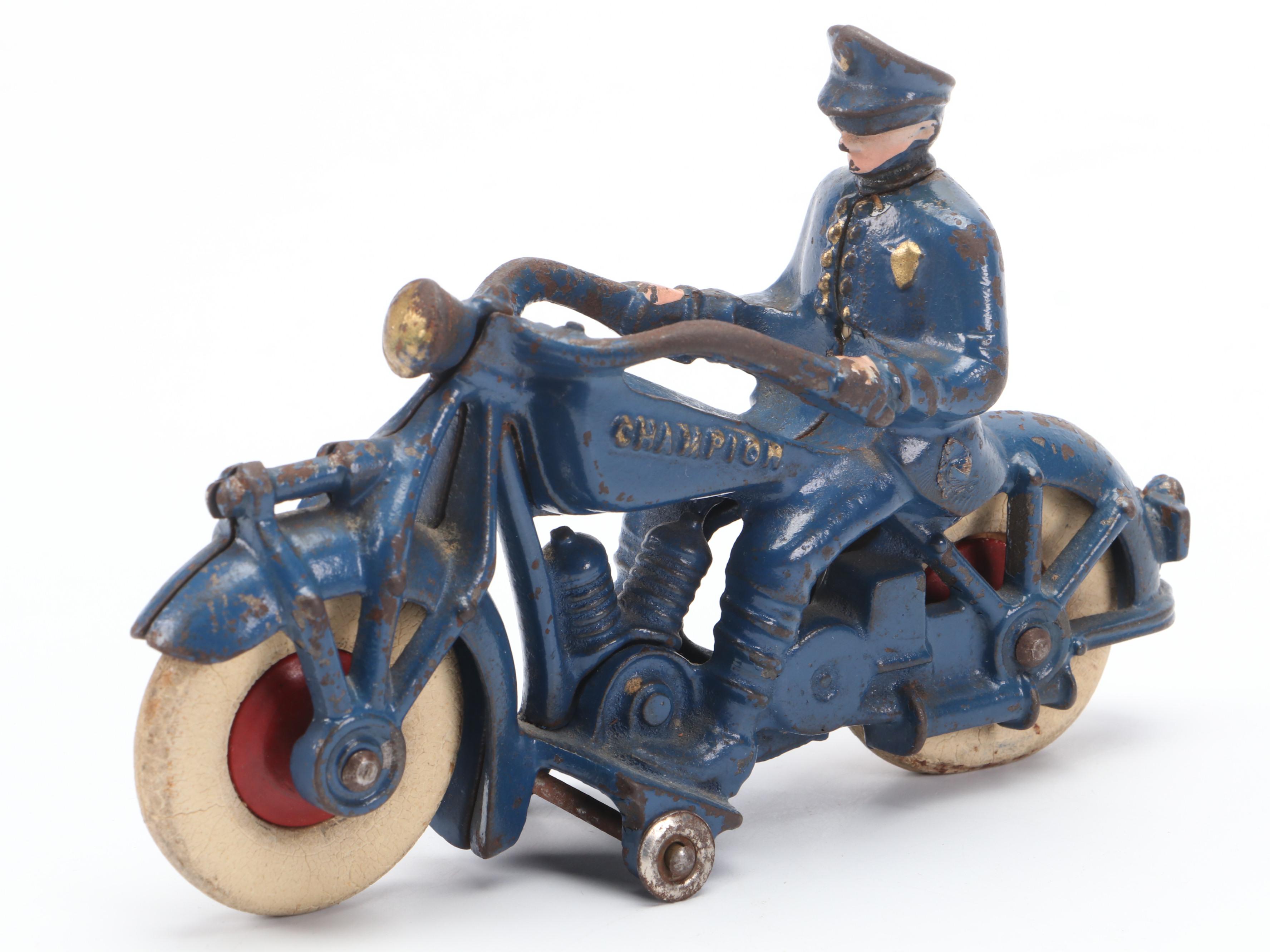Hubley Cast Iron Cops Riding Champion and Other Motorcycles, Early 20th Century