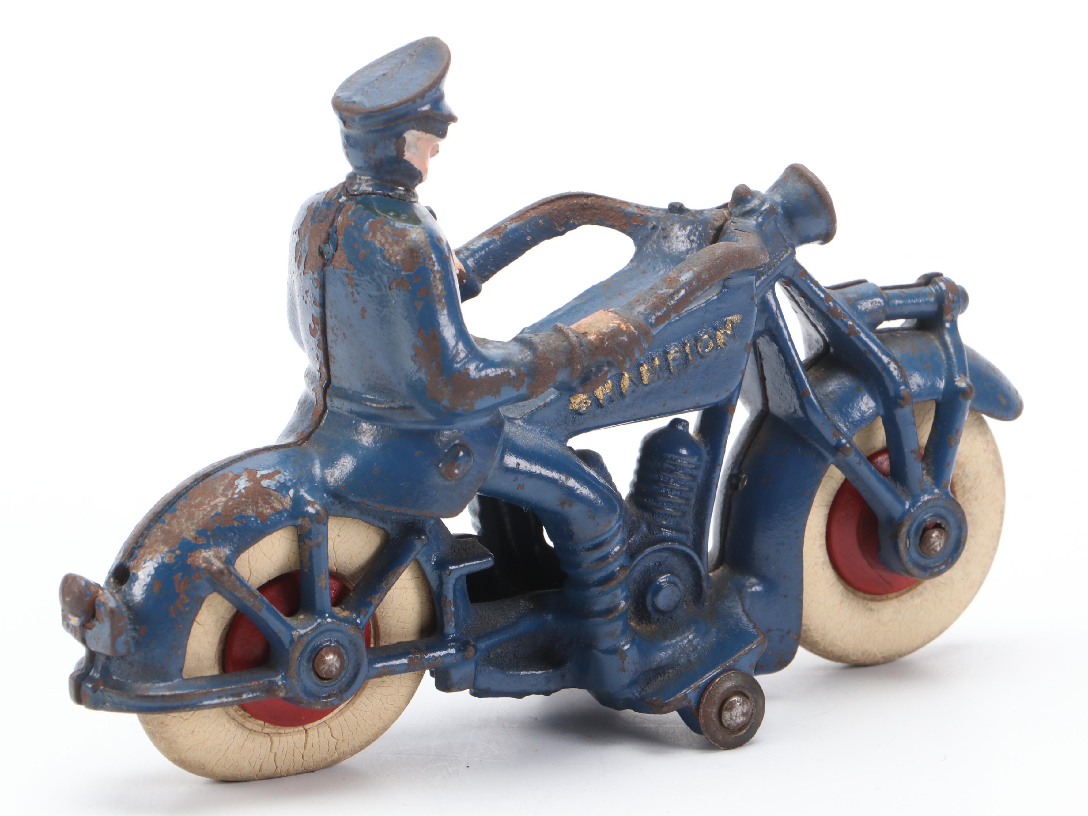 Hubley Cast Iron Cops Riding Champion and Other Motorcycles, Early 20th Century
