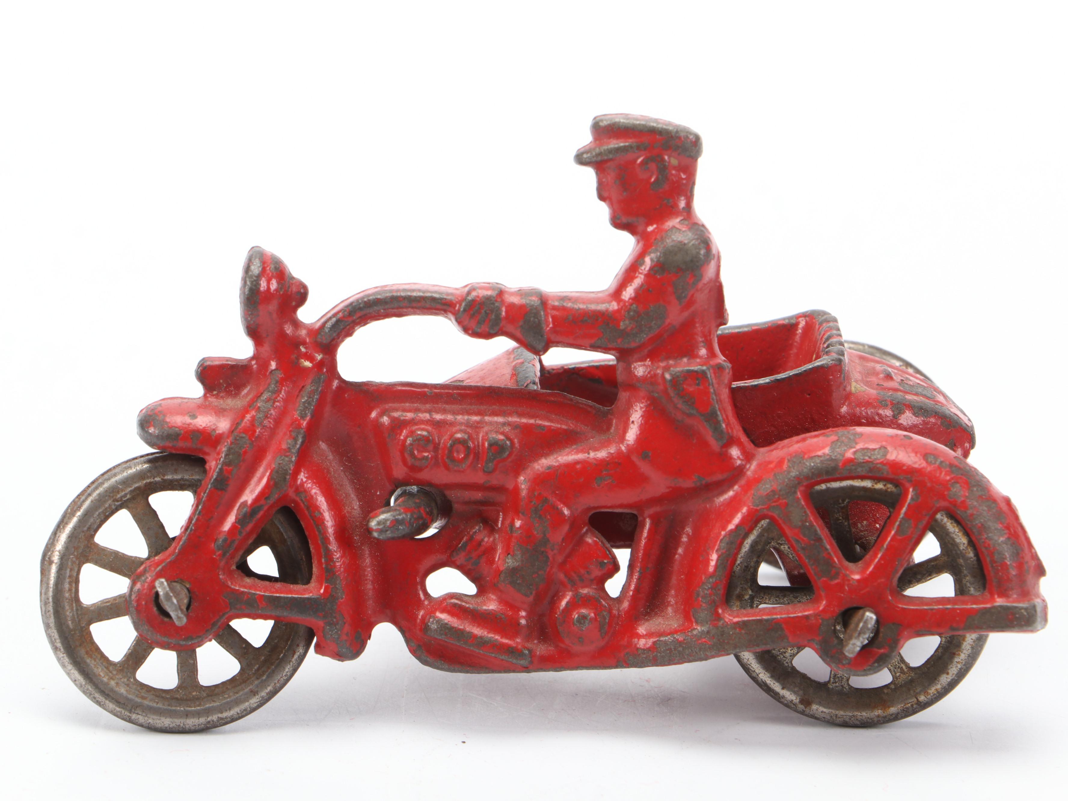 Hubley Cast Iron Cops Riding Champion and Other Motorcycles, Early 20th Century