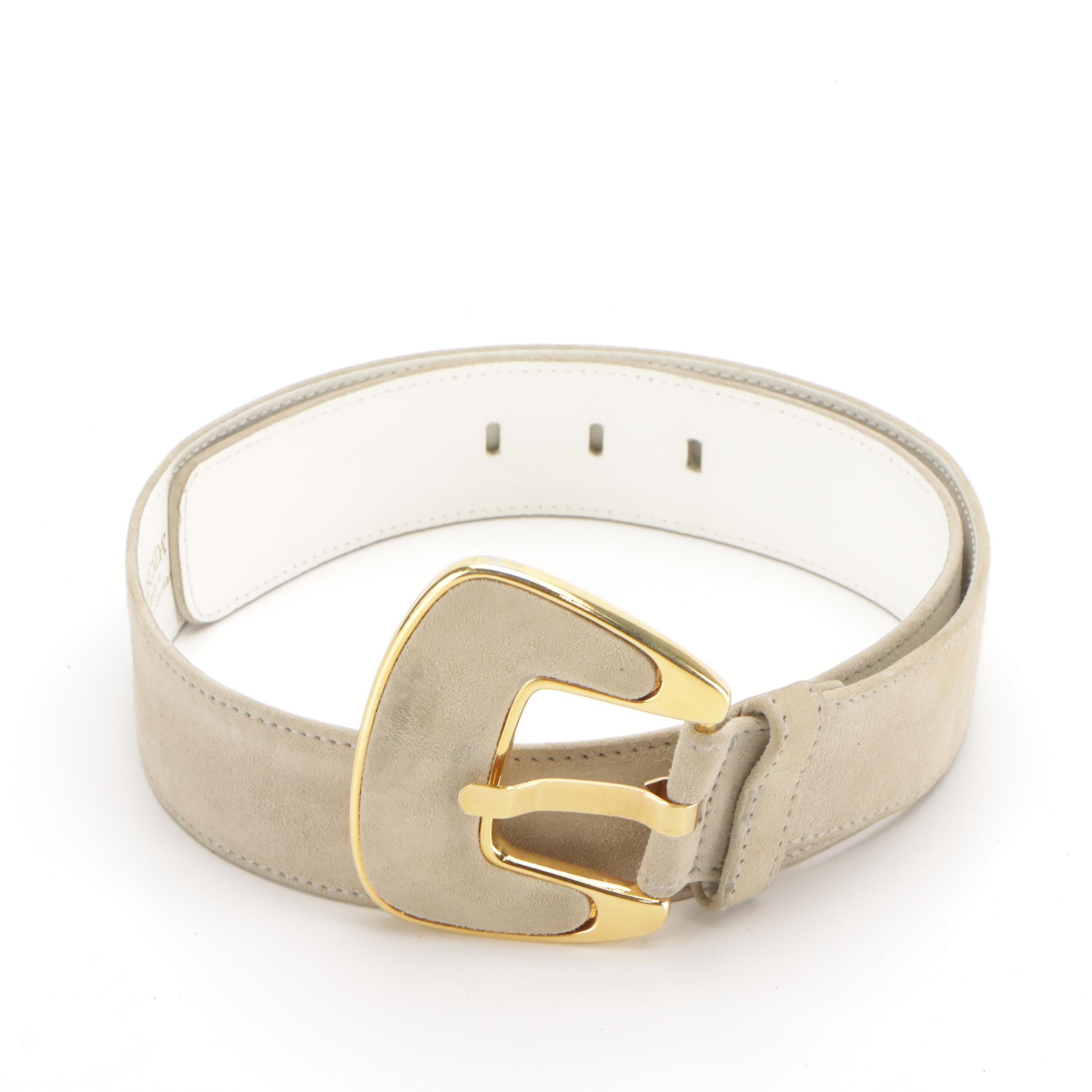 UGG Shearling Sheepskin Earmuff Headphones and Escada Leather Belt