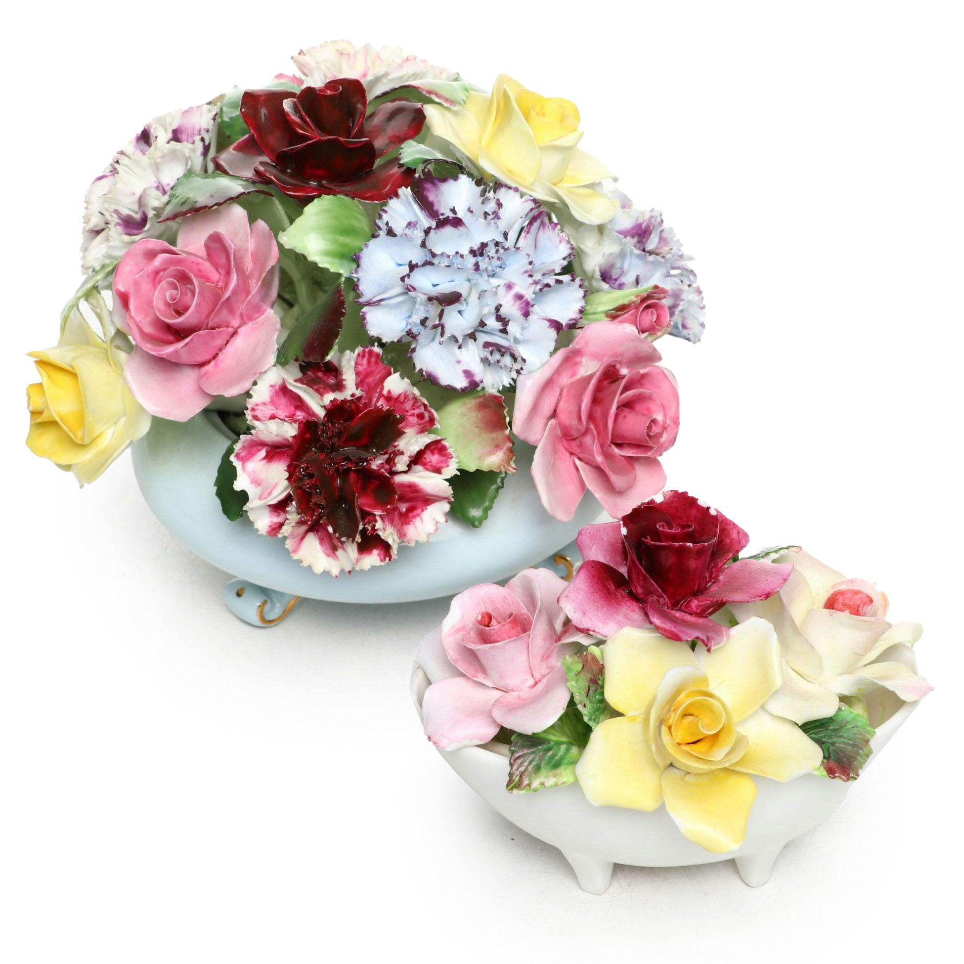 Crown Staffordshire and Royal Adderley Bone China Roses Figurines
