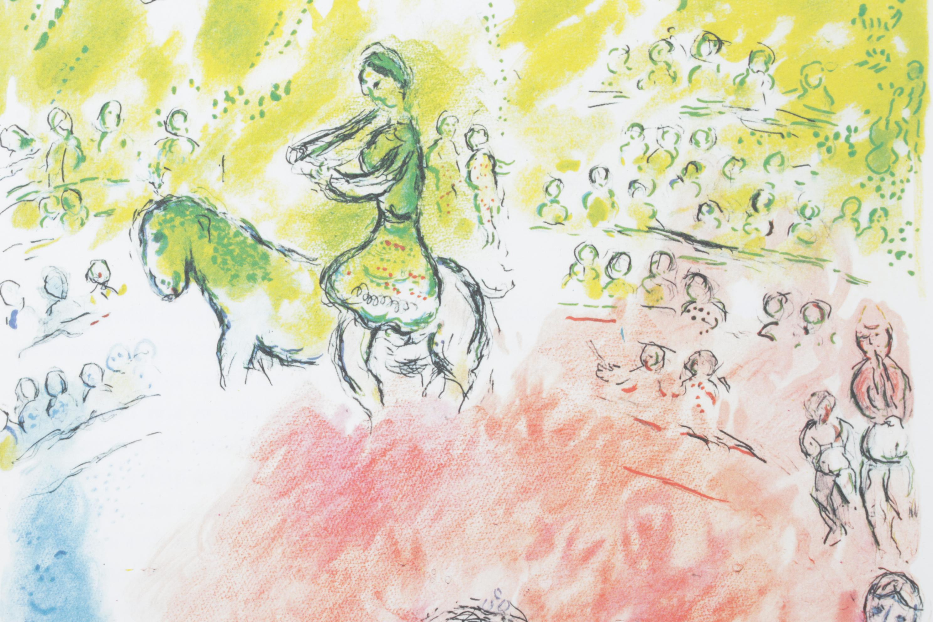 Marc Chagall Color Lithograph "La Parade" for "Derrière le Miroir," 1981