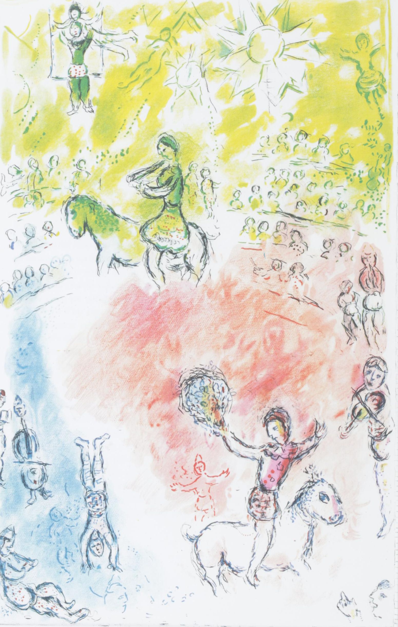 Marc Chagall Color Lithograph "La Parade" for "Derrière le Miroir," 1981