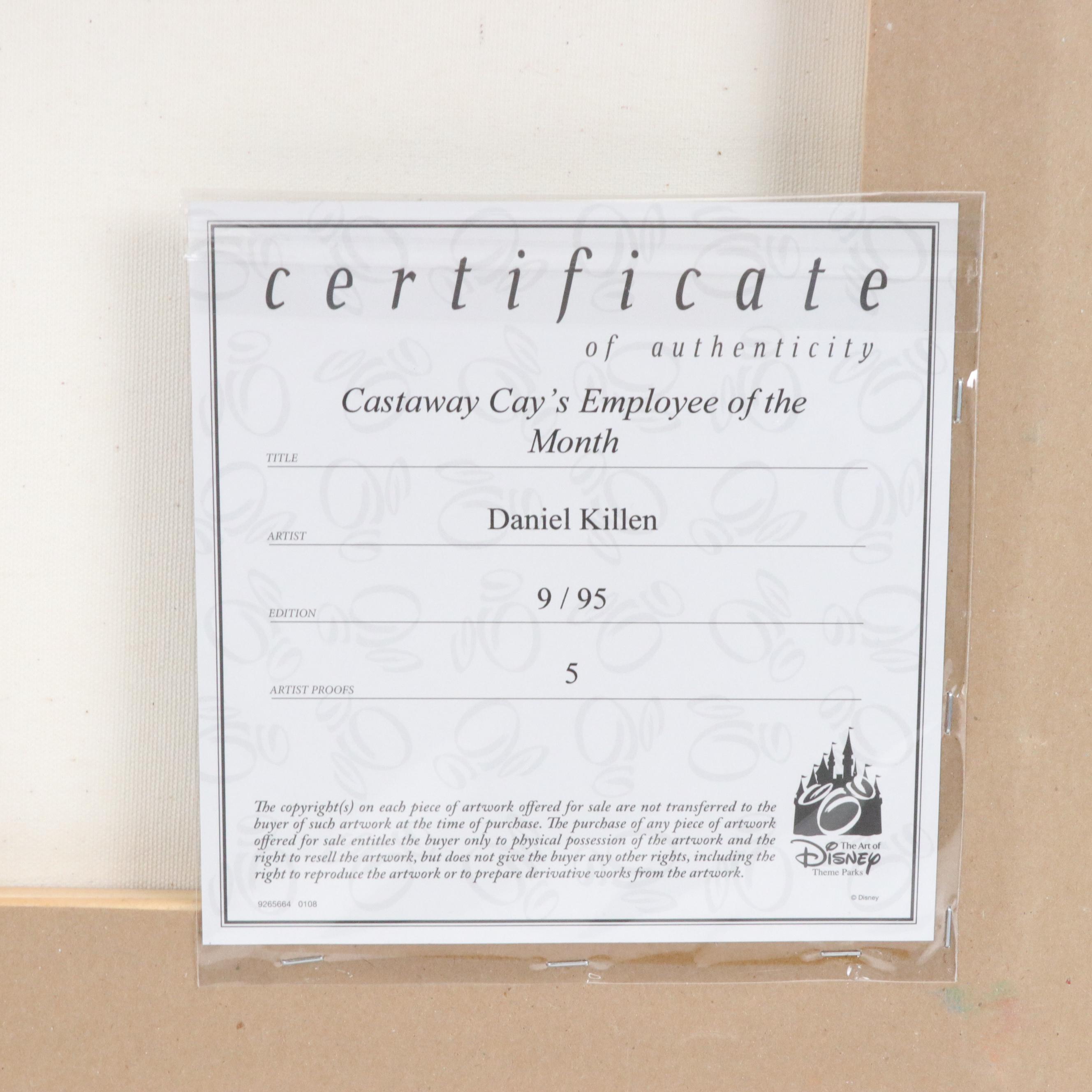 Daniel Killen for Disney Giclée "Castaway Cay's Employee of the Month"
