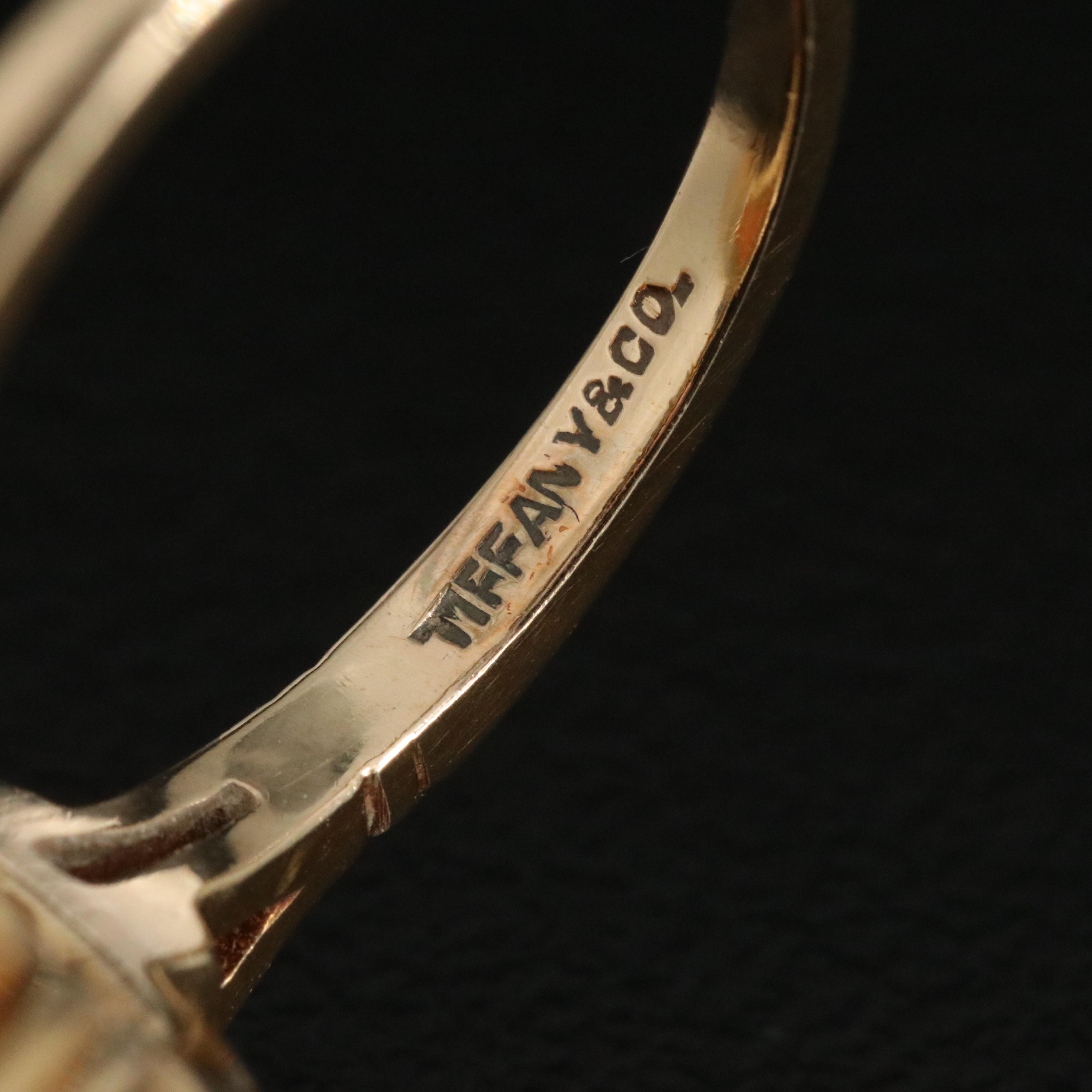 Vintage Tiffany & Co. 14K 6.90 CT Opal and Diamond Ring