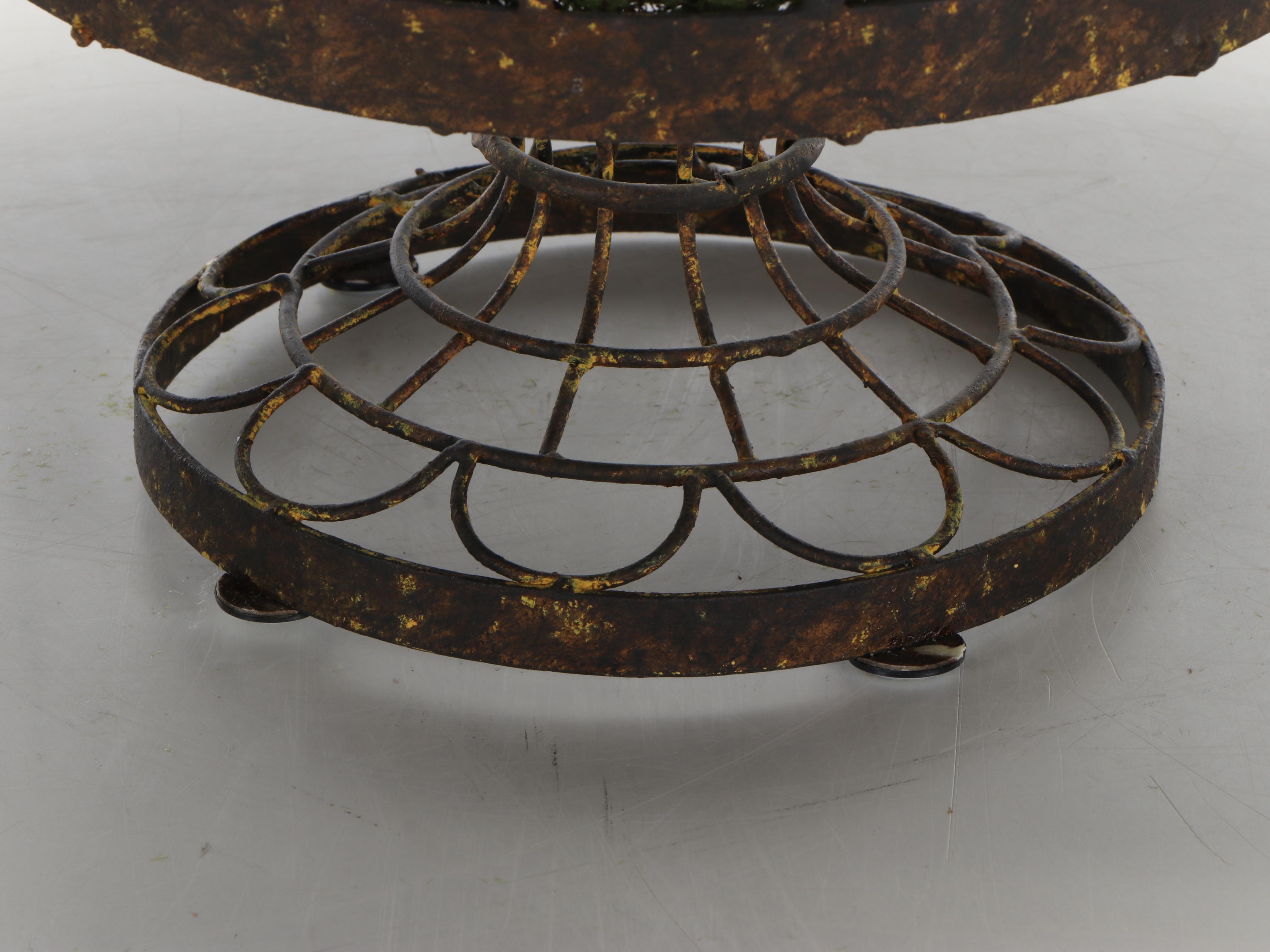 Anne Rice Ltd. Faux Rose and Chrysanthemum Floral Arrangement in Wire Planter