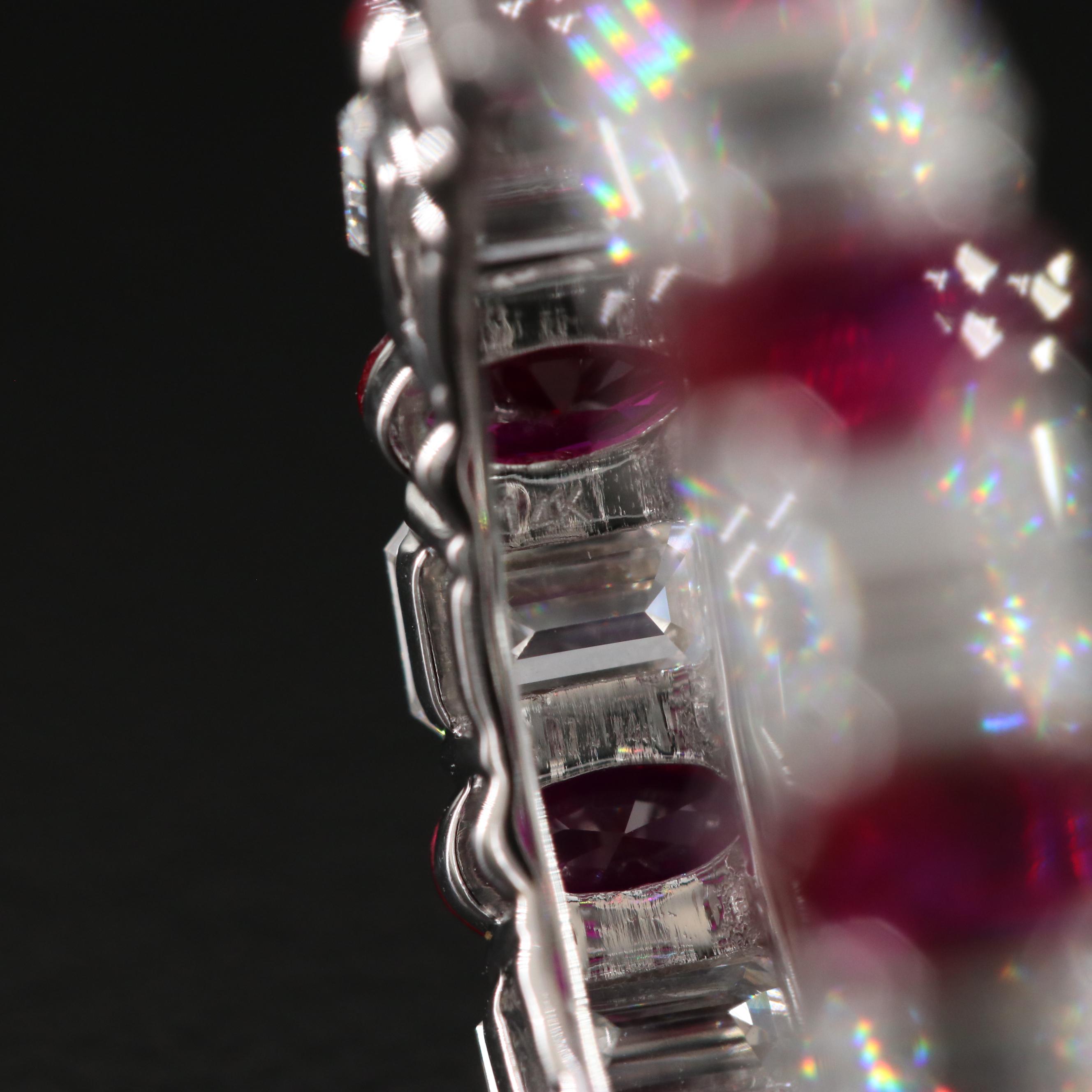 14K 2.48 CT Ruby and 3.54 CTW Lab Grown Diamond Eternity Band