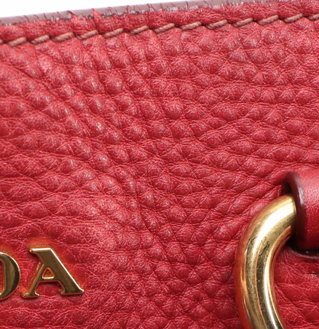 Prada Expandable Tote in Dark Red Vitello Daino Leather