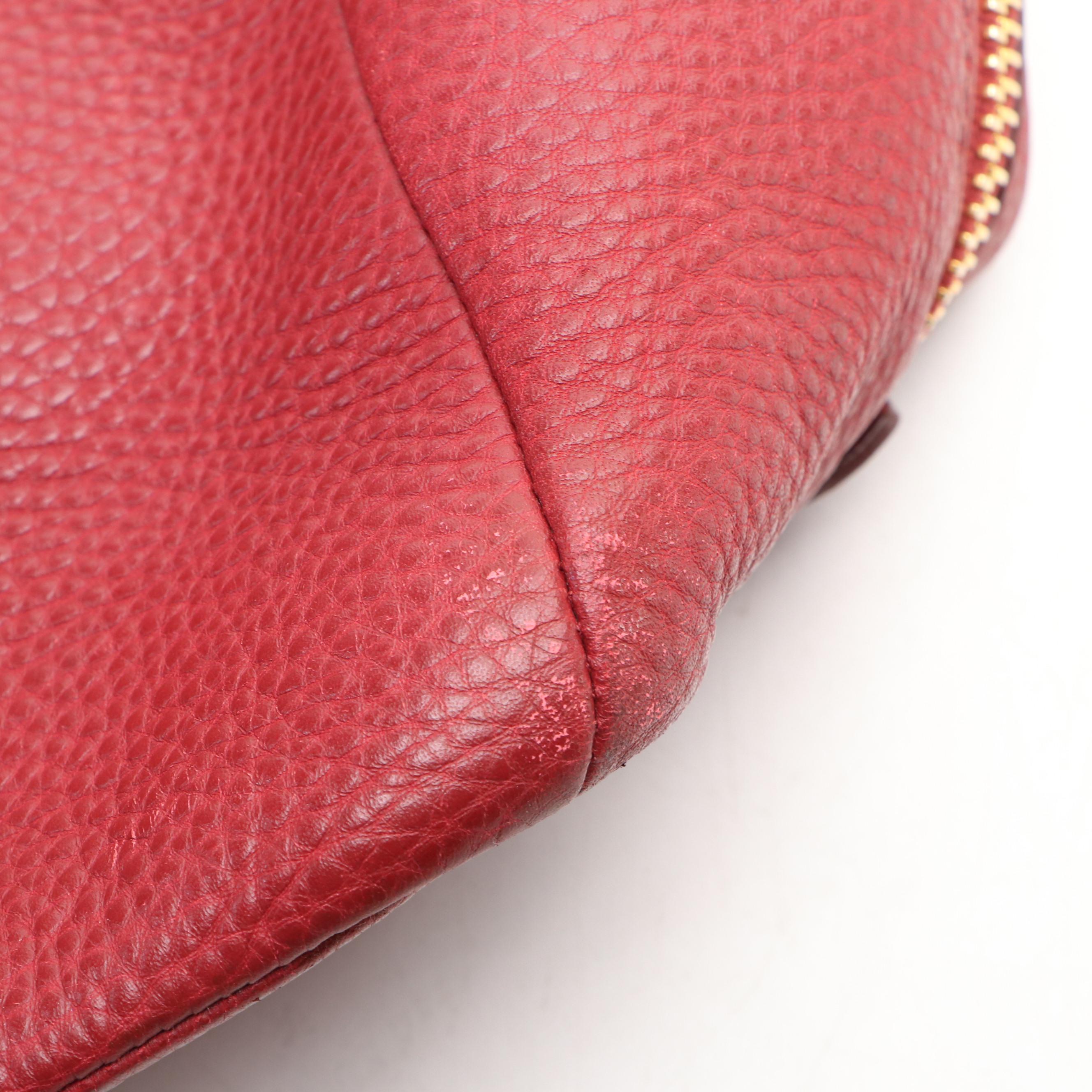 Prada Expandable Tote in Dark Red Vitello Daino Leather