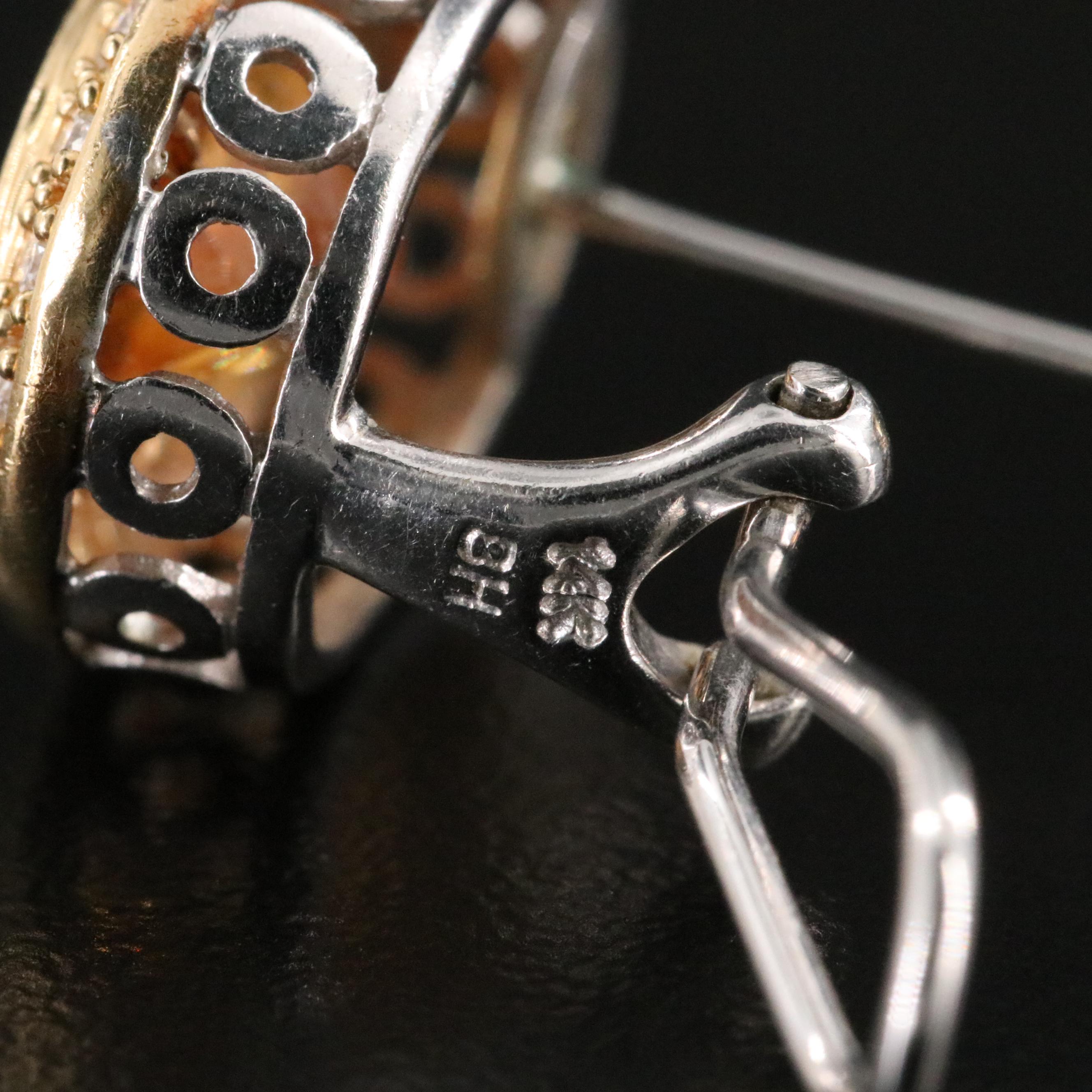 14K Two-Tone Citrine and Diamond Earrings