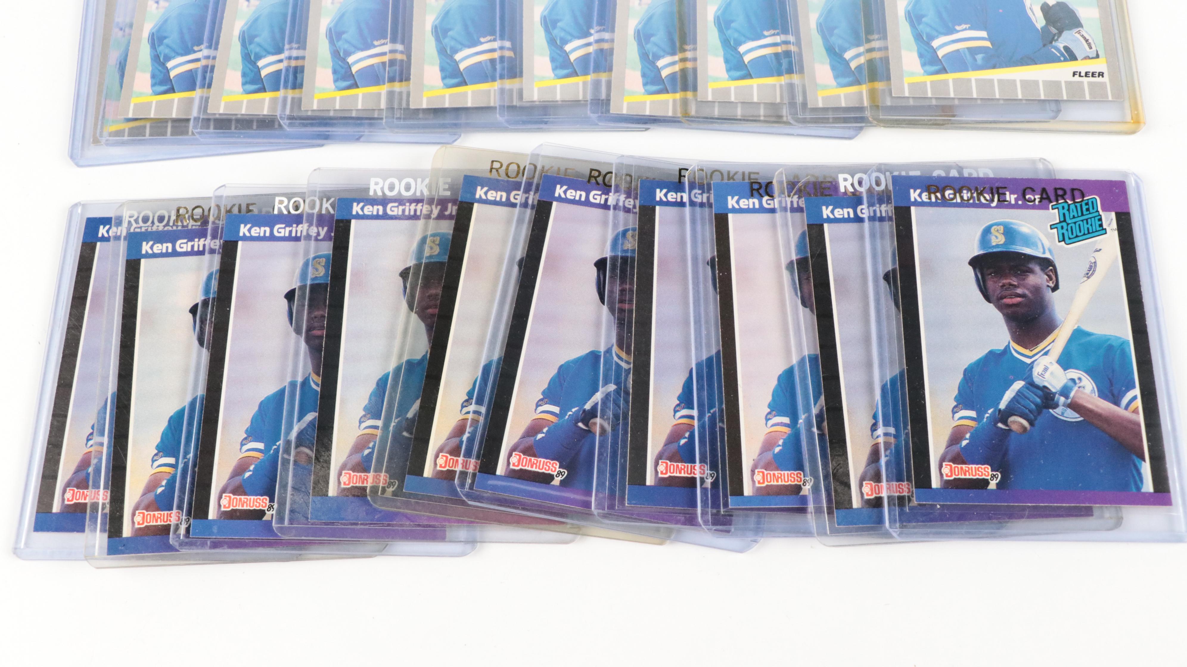 Ken Griffey Jr. and Barry Larkin Signed Rawlings Baseballs with Rookie Cards