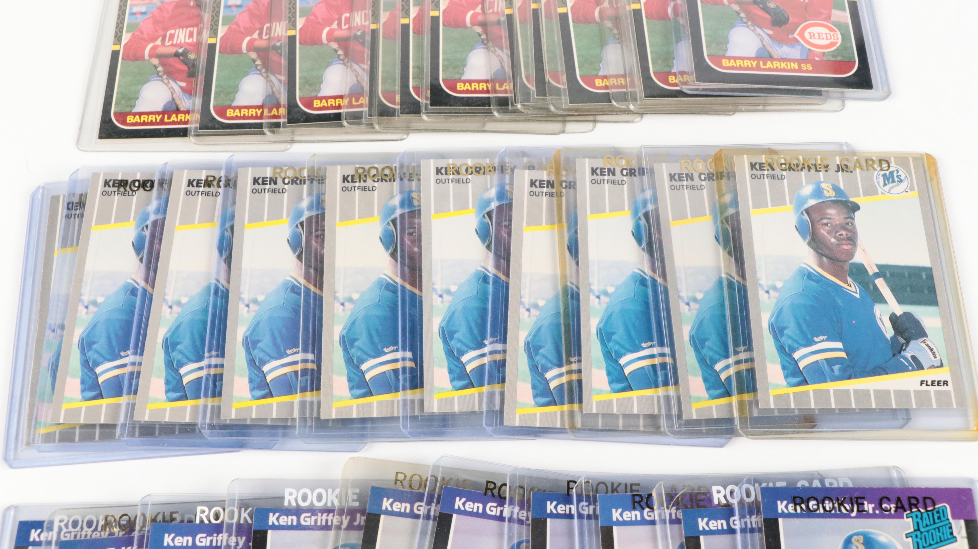 Ken Griffey Jr. and Barry Larkin Signed Rawlings Baseballs with Rookie Cards