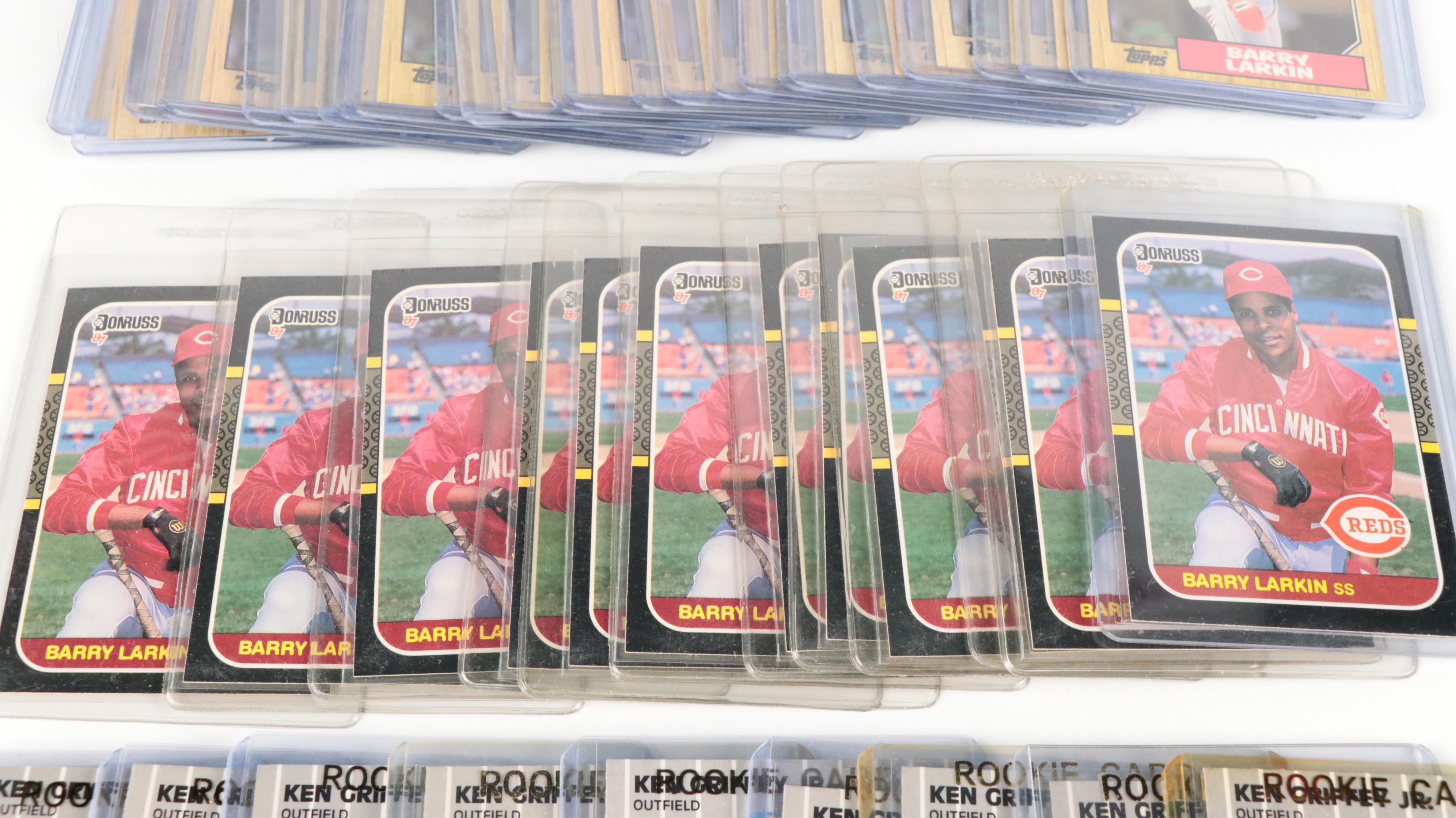 Ken Griffey Jr. and Barry Larkin Signed Rawlings Baseballs with Rookie Cards