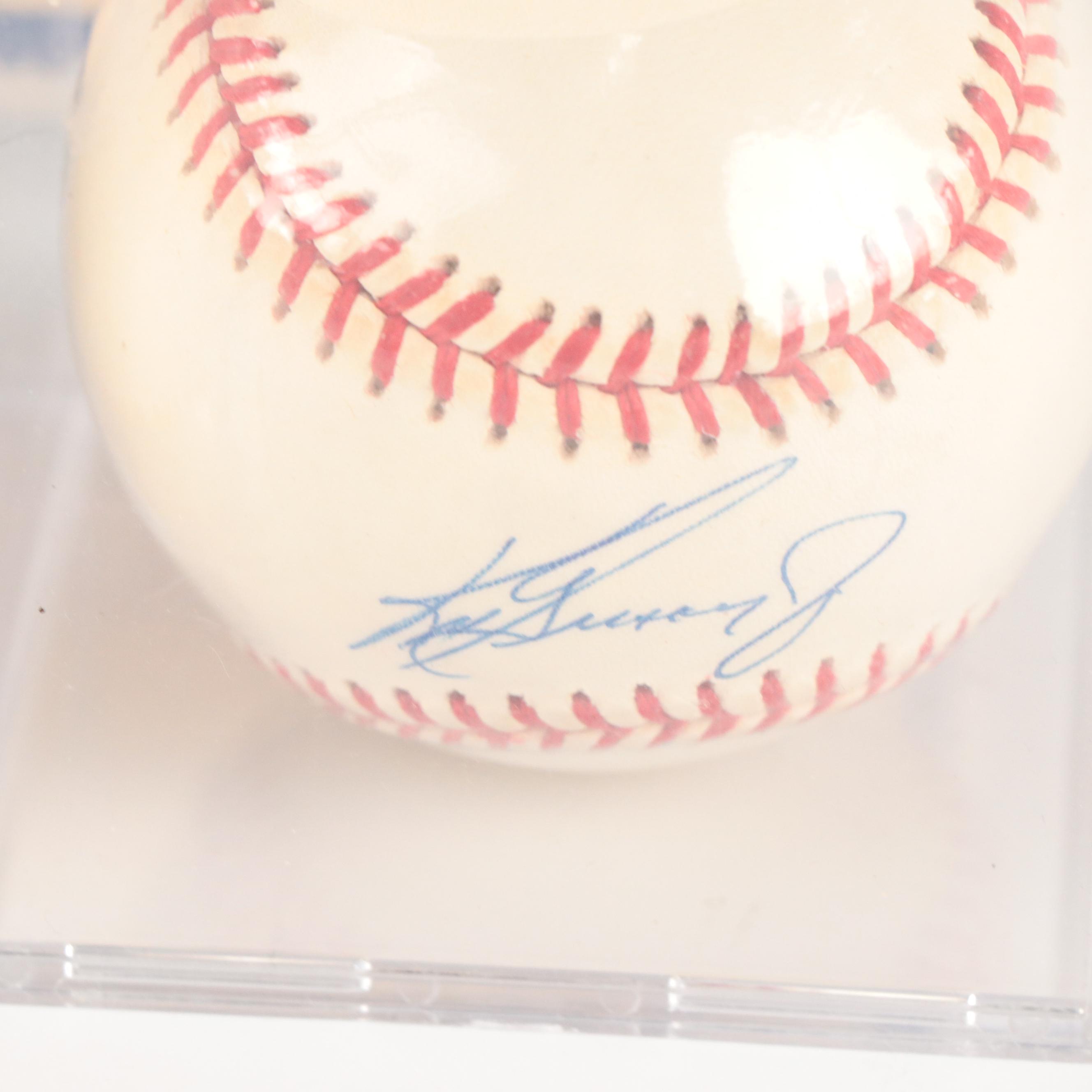 Ken Griffey Jr. and Barry Larkin Signed Rawlings Baseballs with Rookie Cards