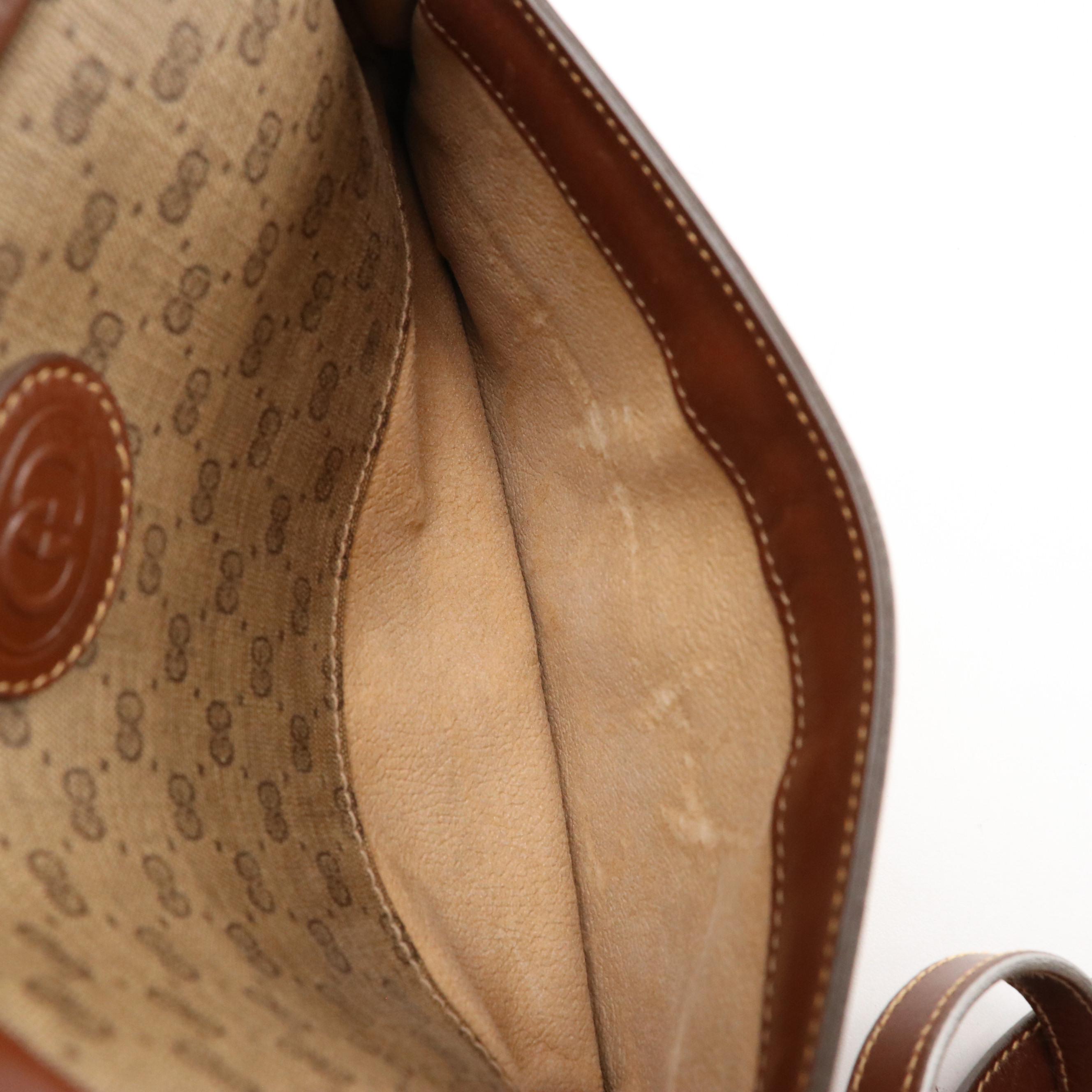 Gucci Micro GG Coated Canvas and Leather Crossbody Bag