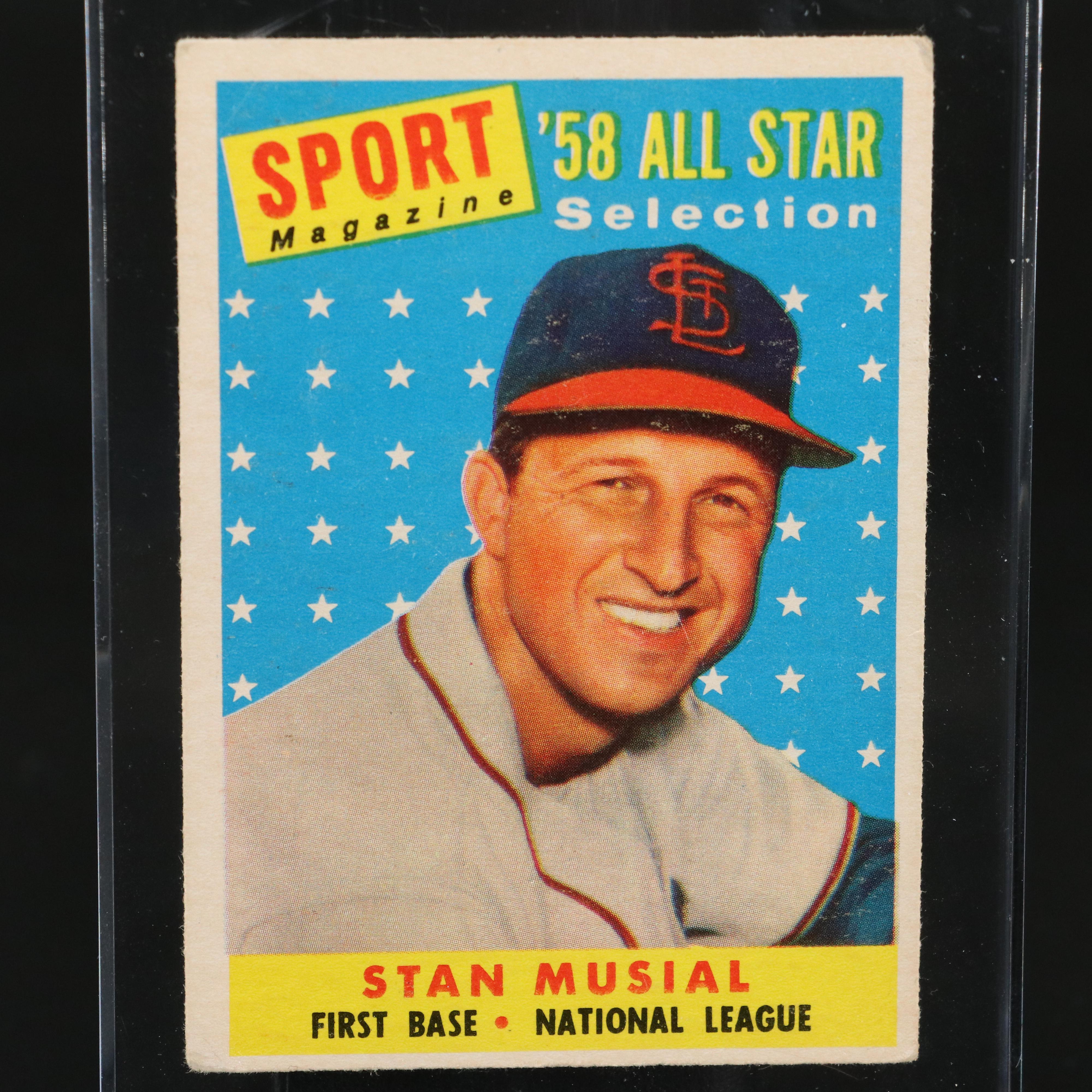 1958 Topps Stan Musial Sport Magazine All-Star Baseball Card