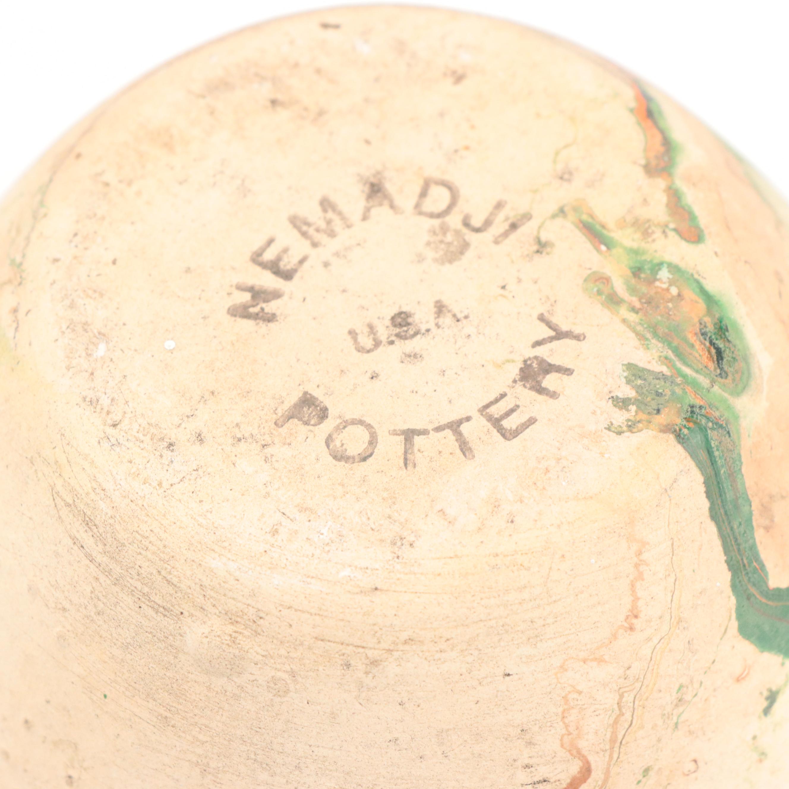 Nemadji Pottery and Craig White Eagle Vases with Other Bowl