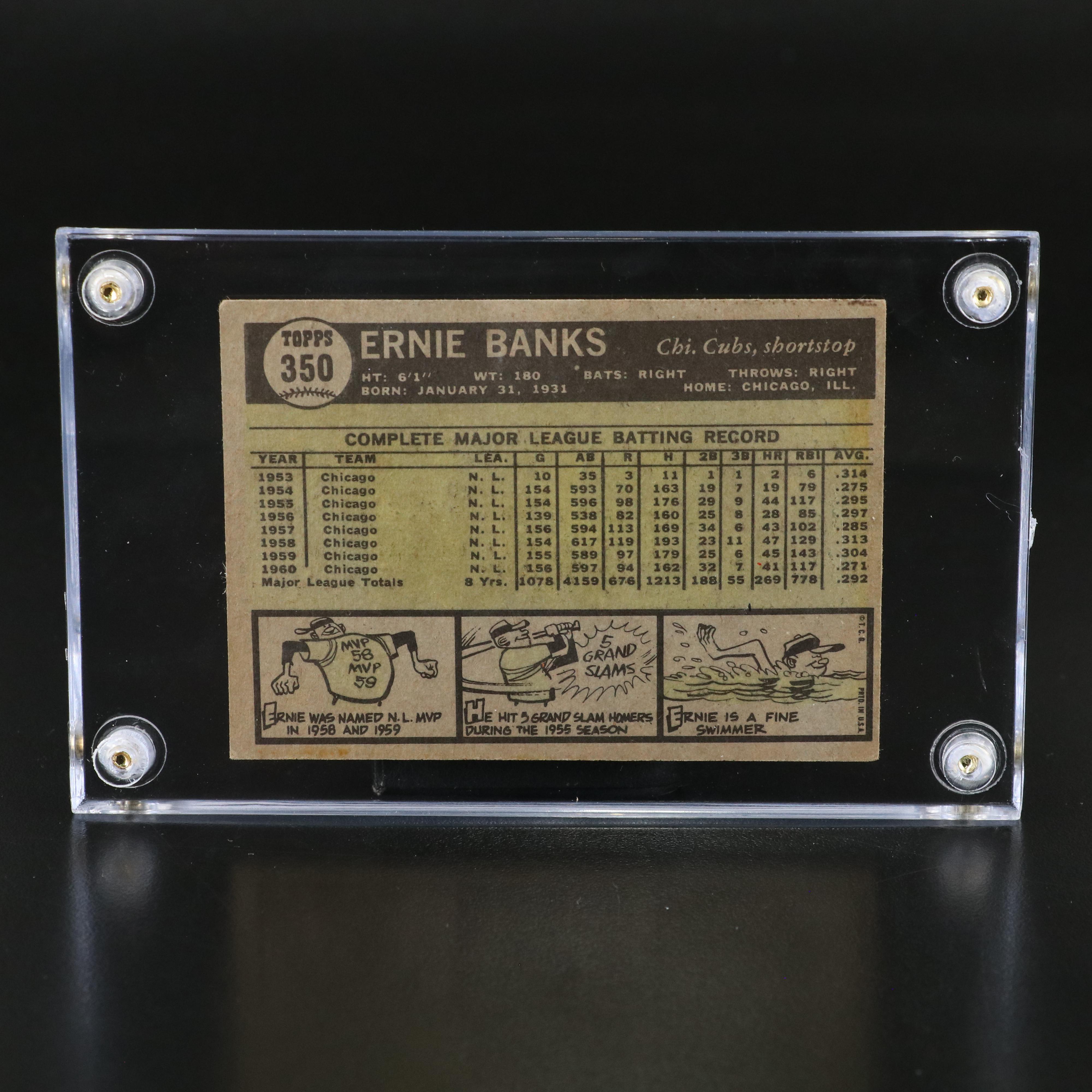 1961 Topps Ernie Banks Chicago Cubs Baseball Card