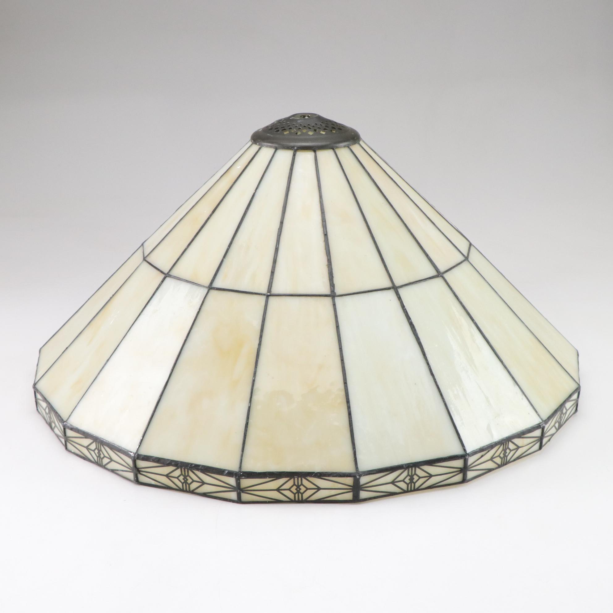 Cream Slag Glass Panel Lamp Shade