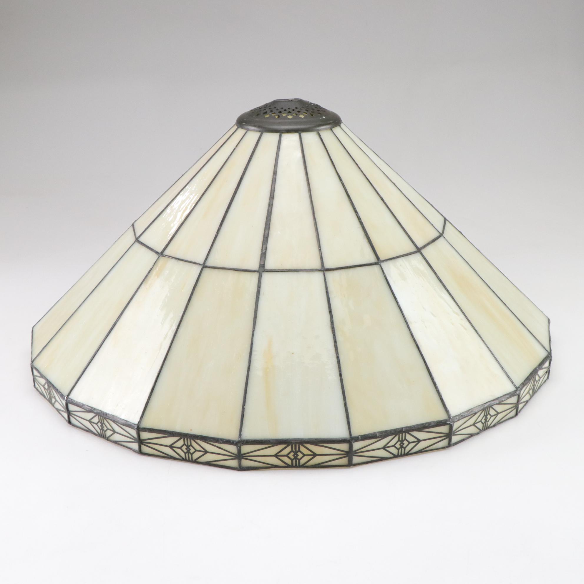 Cream Slag Glass Panel Lamp Shade