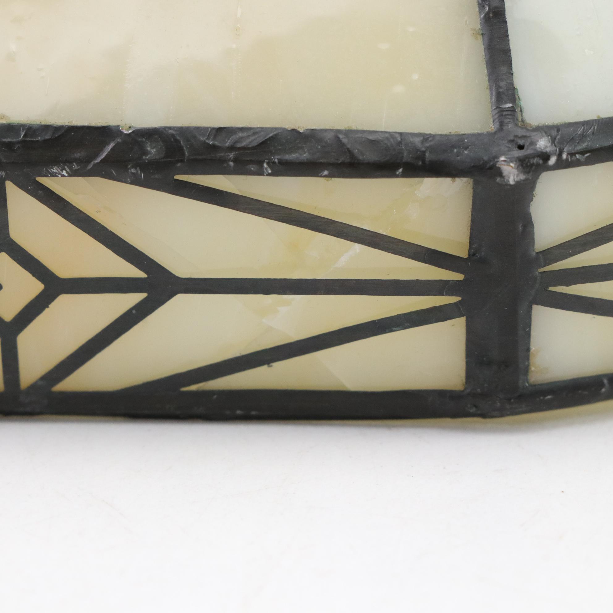 Cream Slag Glass Panel Lamp Shade