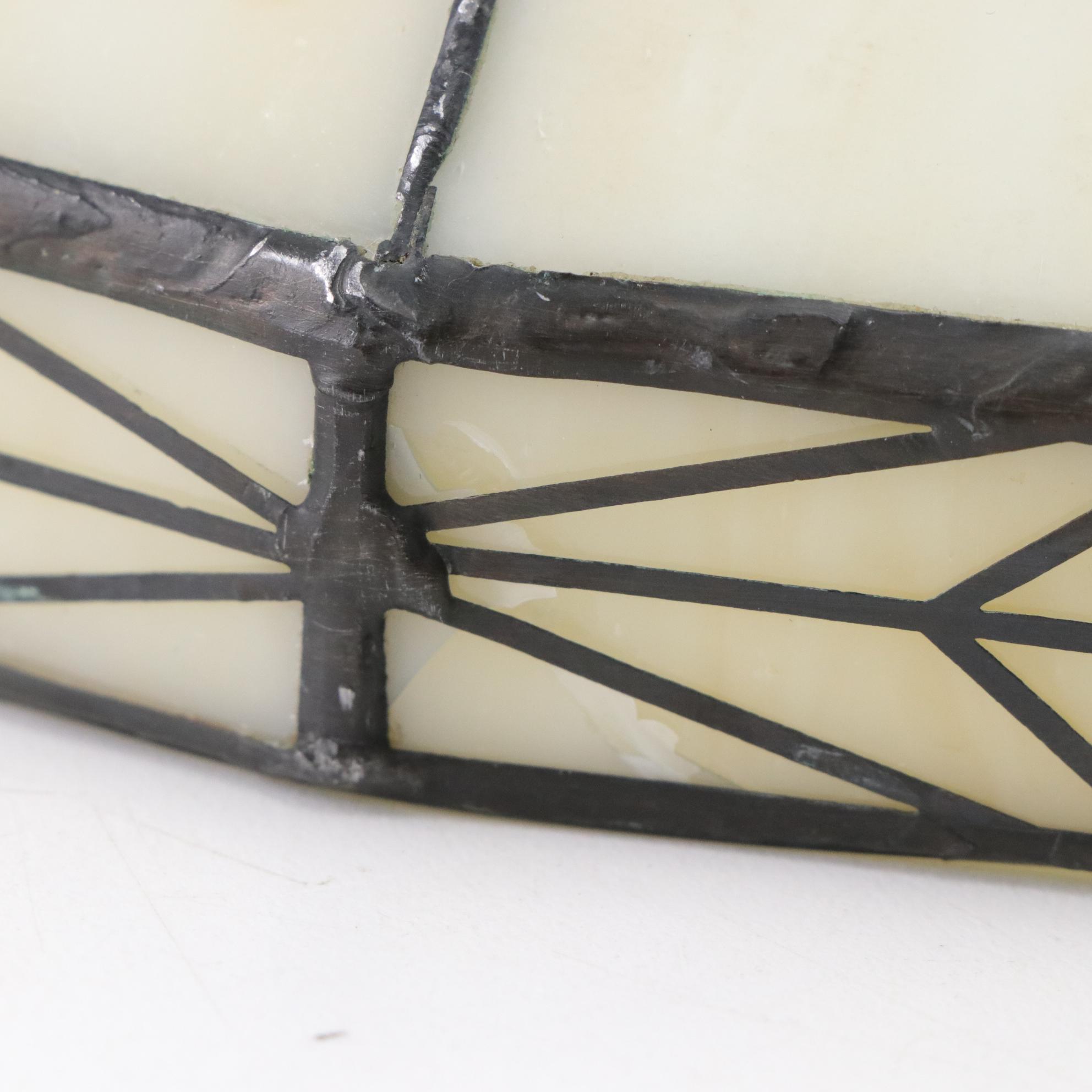 Cream Slag Glass Panel Lamp Shade